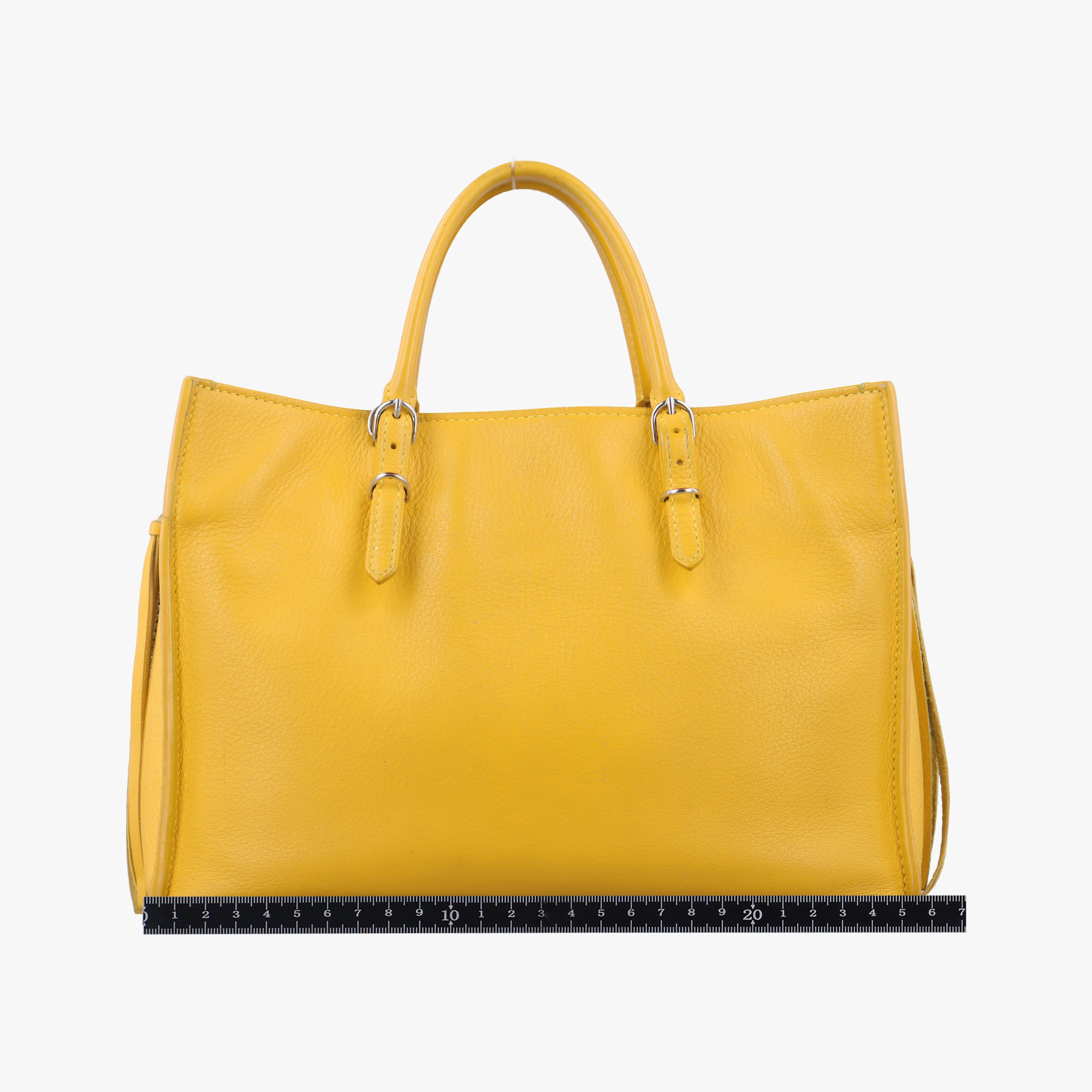 Pre-owned Balenciaga Paper A6 Zip Around Yellow Leather 370926 shoulderbag | stylenewstar