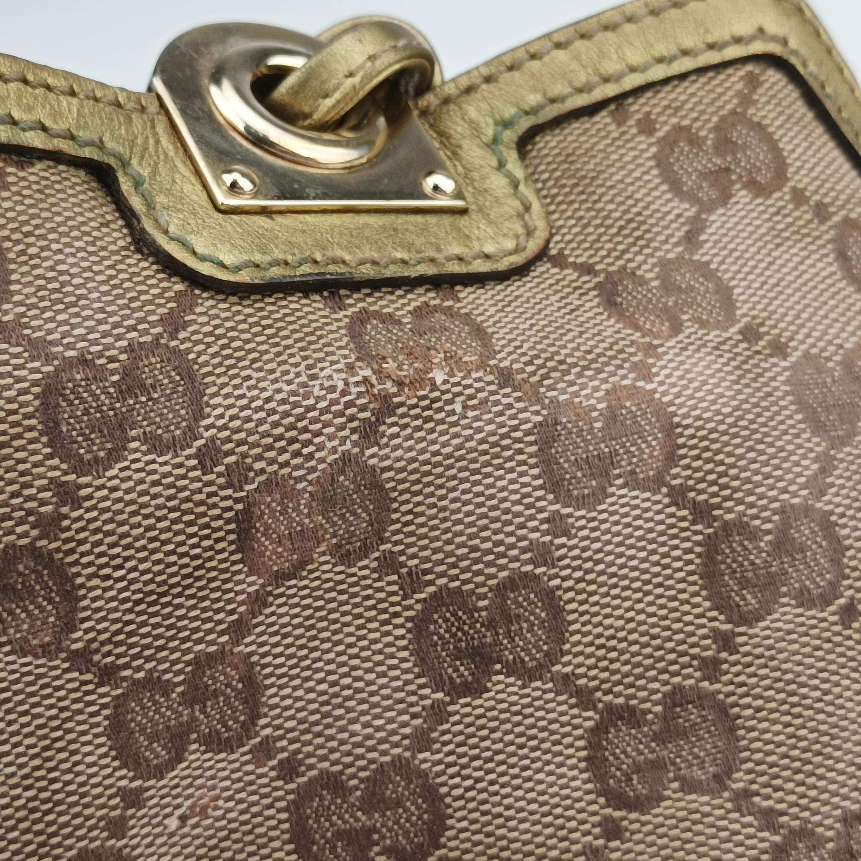 Secondhand Gucci Indy Mini Top Handle Brown×golden Canvas 198339 shoulderbag | stylenewstar