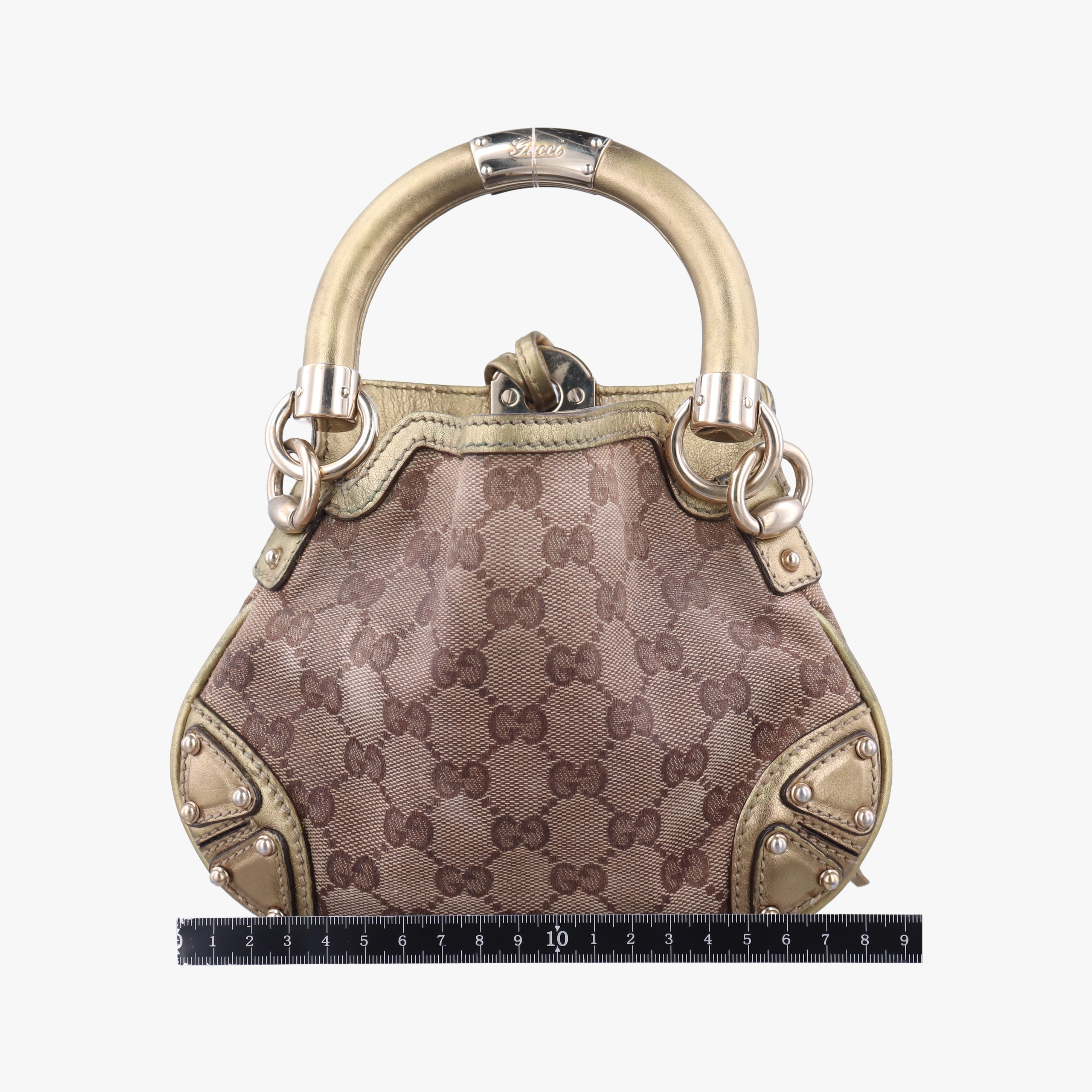 Secondhand Gucci Indy Mini Top Handle Brown×golden Canvas 198339 shoulderbag | stylenewstar