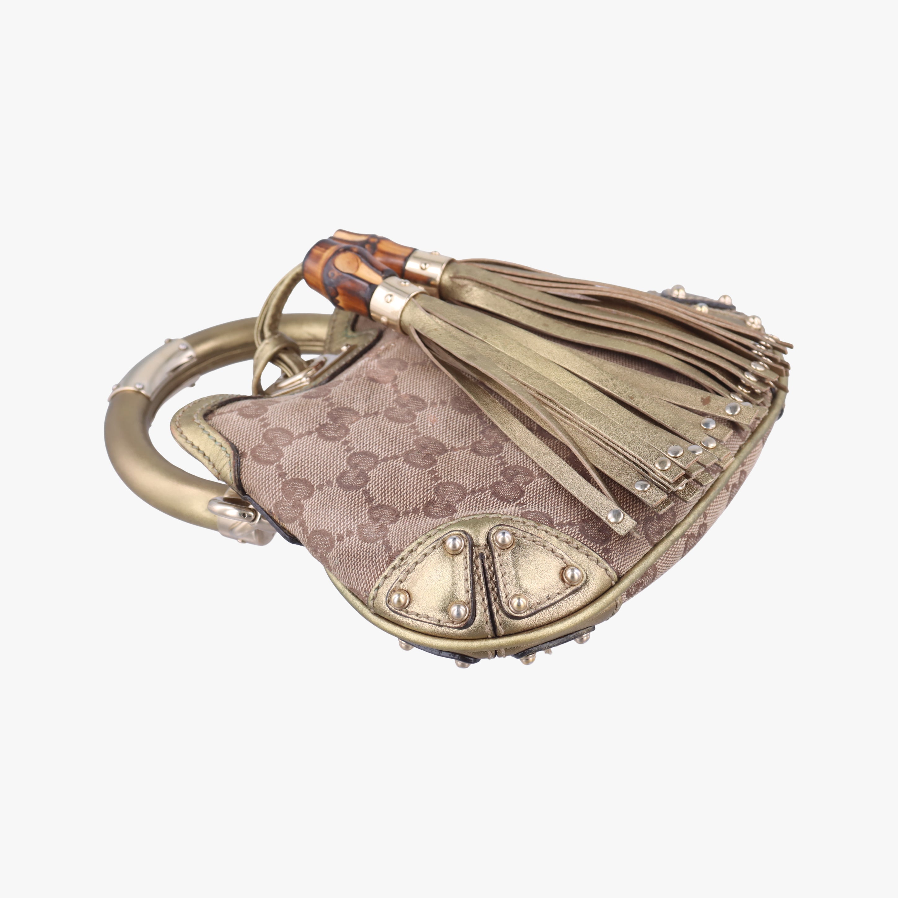 Secondhand Gucci Indy Mini Top Handle Brown×golden Canvas 198339 shoulderbag | stylenewstar