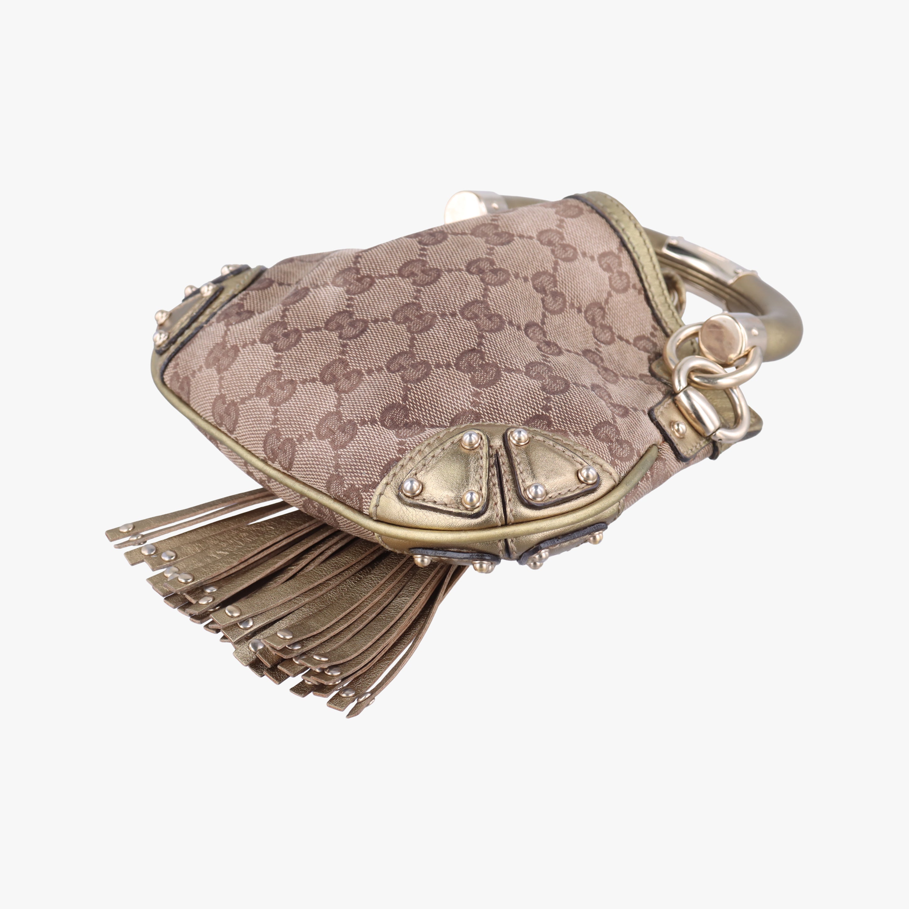 Secondhand Gucci Indy Mini Top Handle Brown×golden Canvas 198339 shoulderbag | stylenewstar