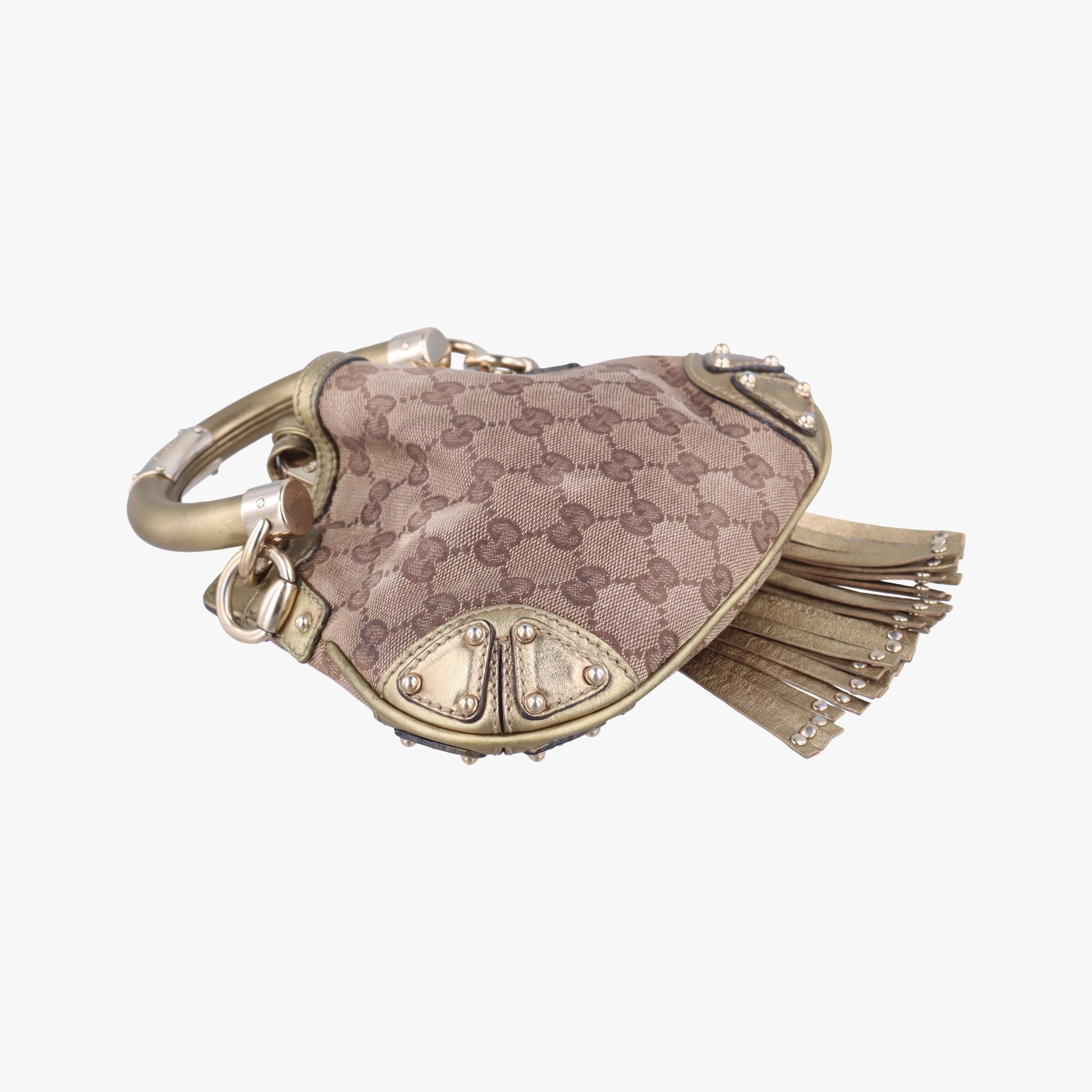 Secondhand Gucci Indy Mini Top Handle Brown×golden Canvas 198339 shoulderbag | stylenewstar