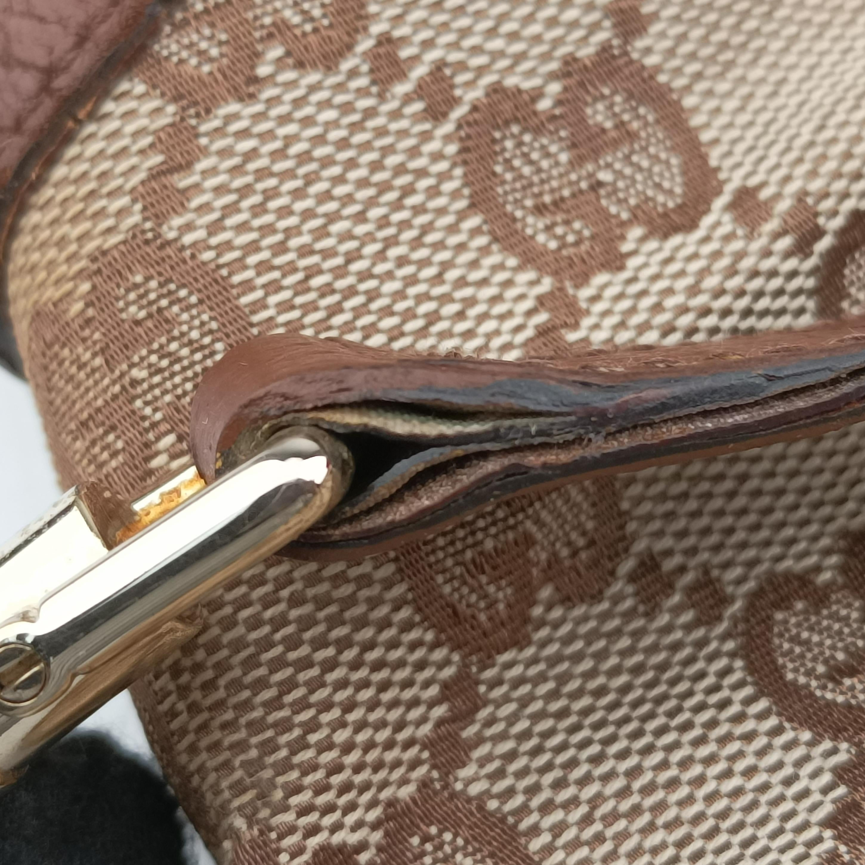 Pre-owned Gucci New Jackie Beige x Brown canvas×leather 120888 handbag | stylenewstar
