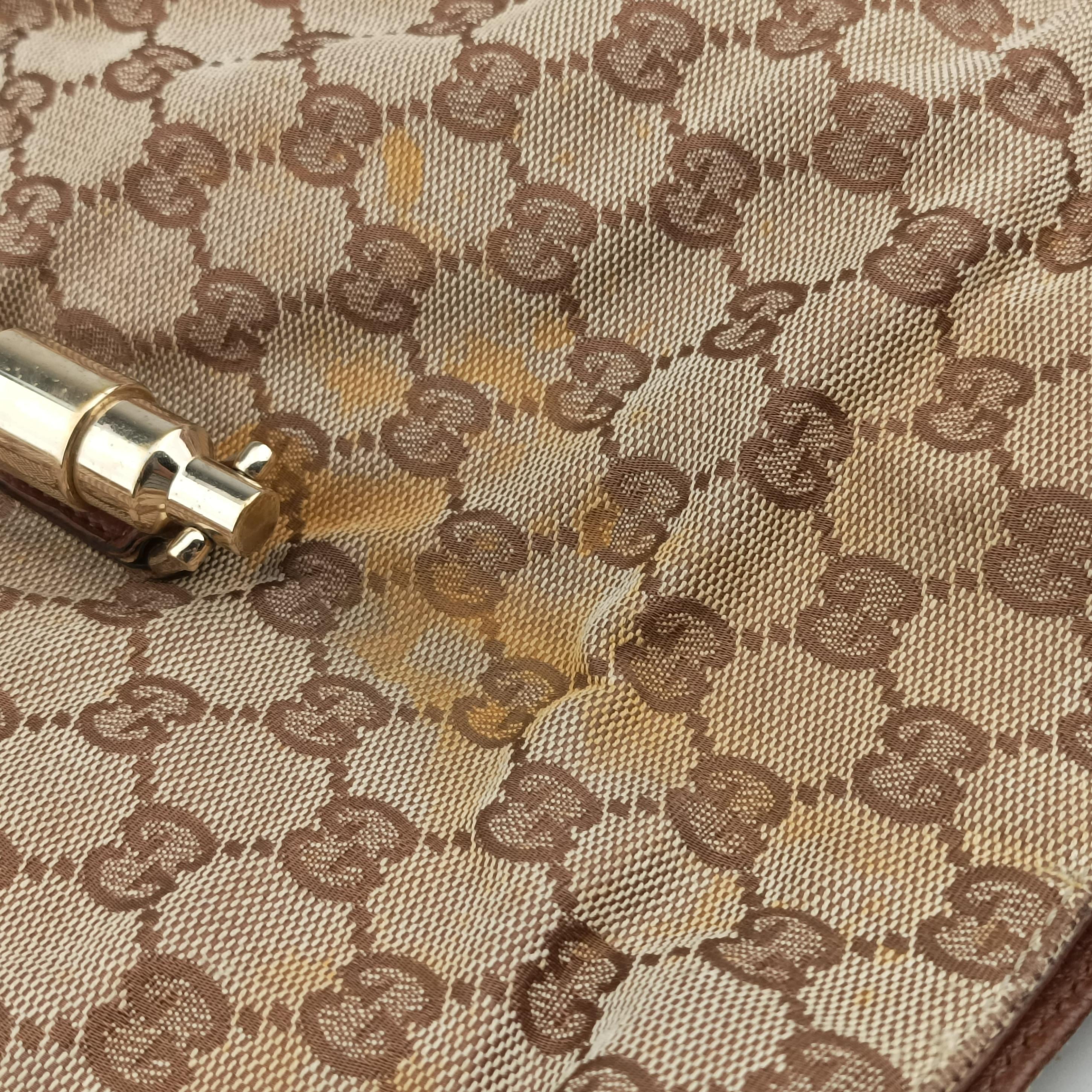 Pre-owned Gucci New Jackie Beige x Brown canvas×leather 120888 handbag | stylenewstar