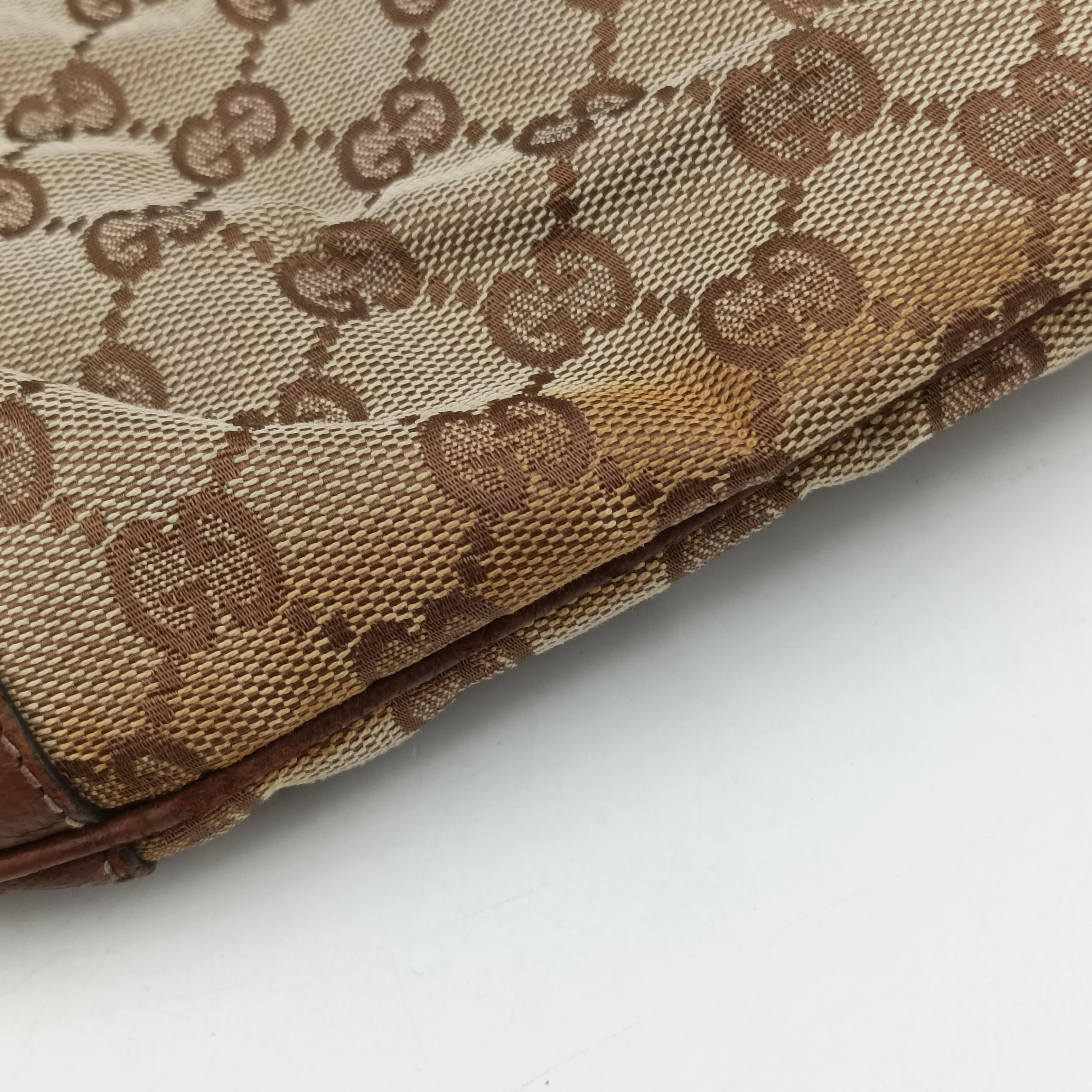 Pre-owned Gucci New Jackie Beige x Brown canvas×leather 120888 handbag | stylenewstar