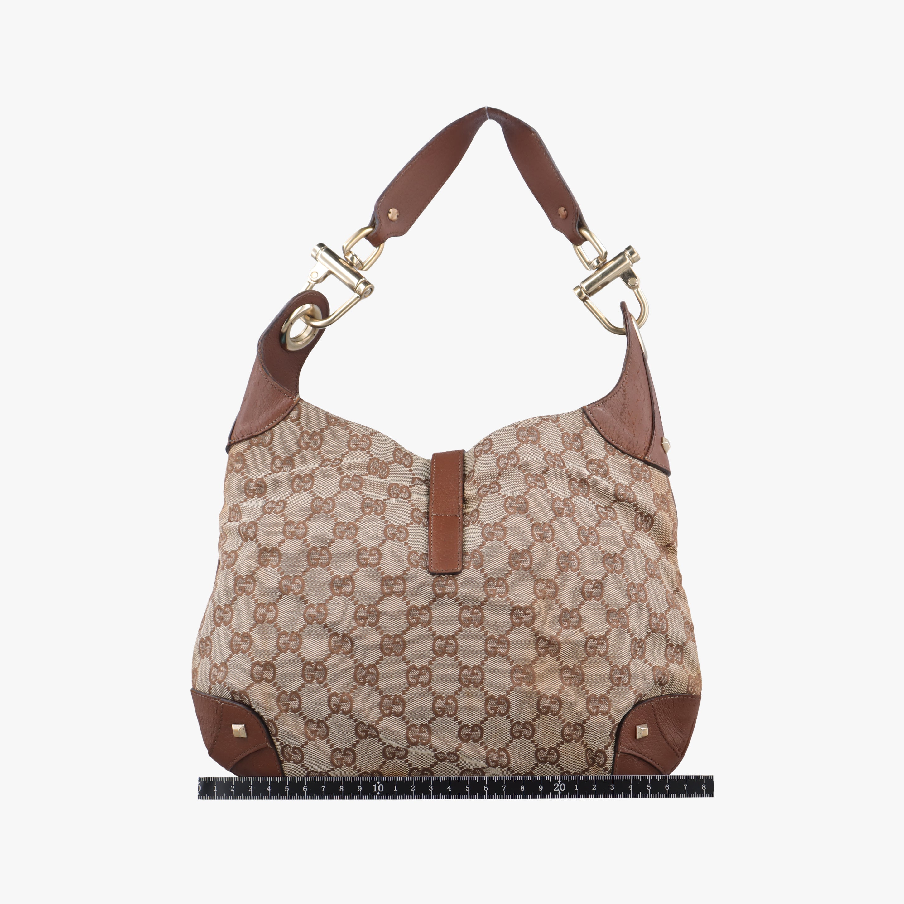 Pre-owned Gucci New Jackie Beige x Brown canvas×leather 120888 handbag | stylenewstar