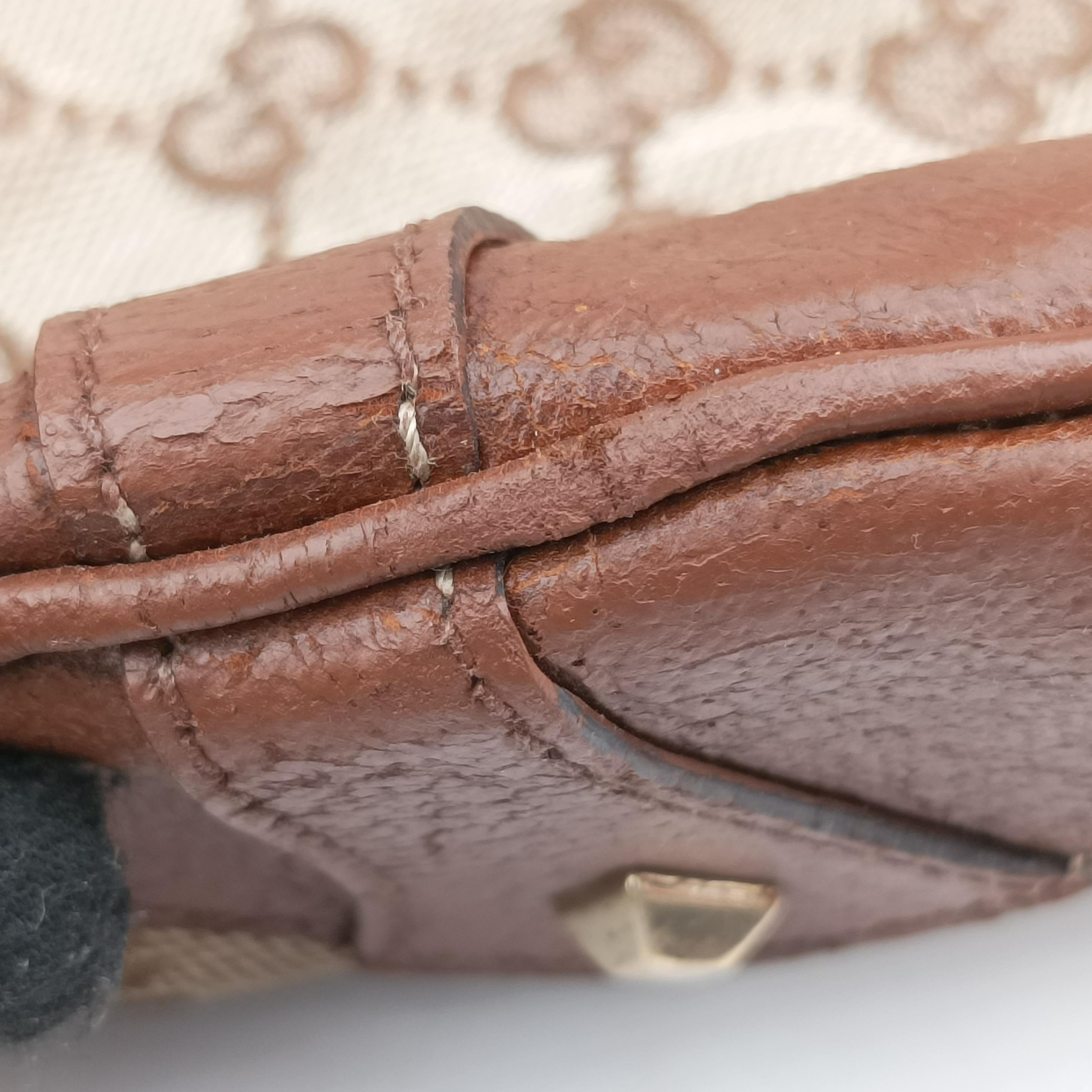 Pre-owned Gucci New Jackie Beige x Brown canvas×leather 120888 handbag | stylenewstar