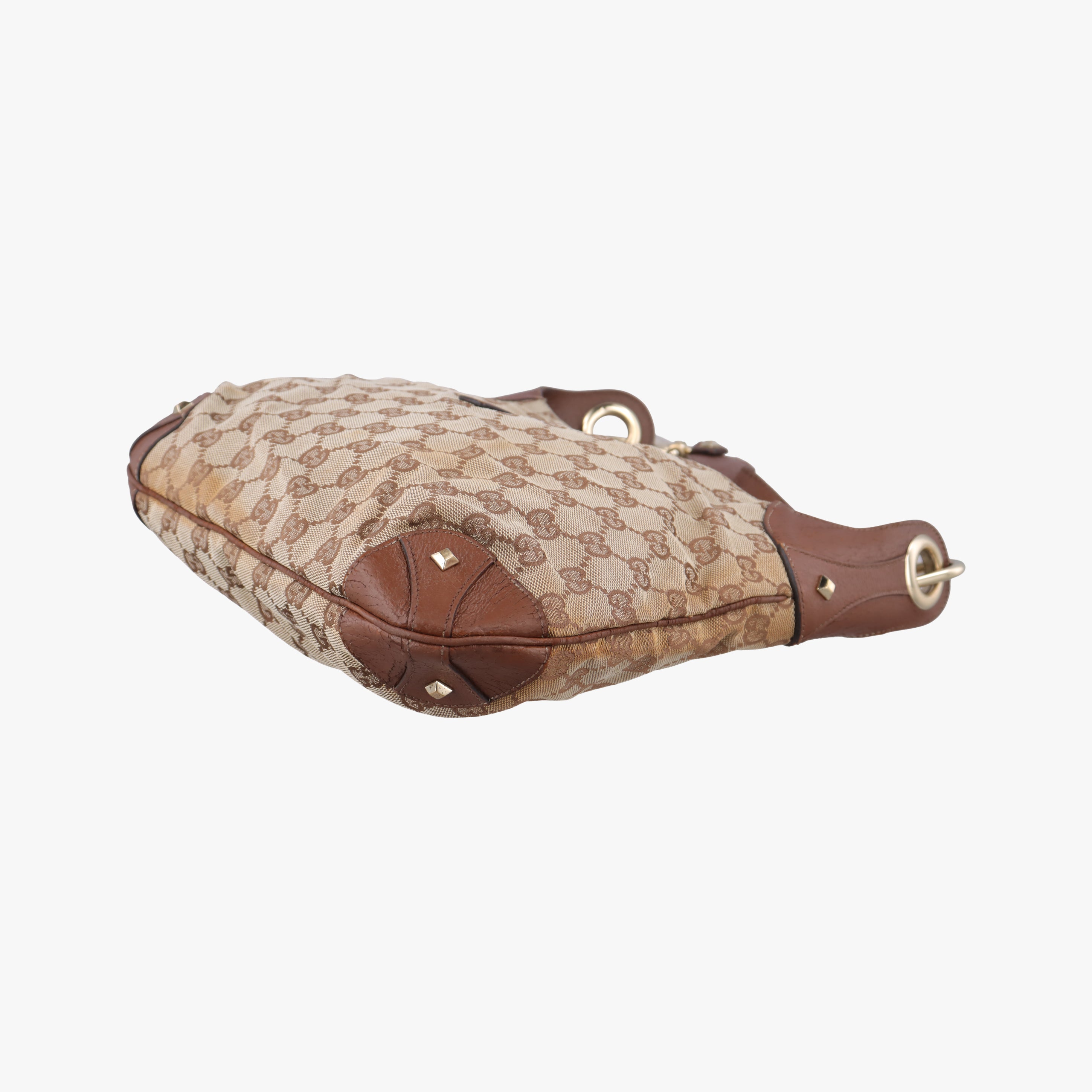 Pre-owned Gucci New Jackie Beige x Brown canvas×leather 120888 handbag | stylenewstar