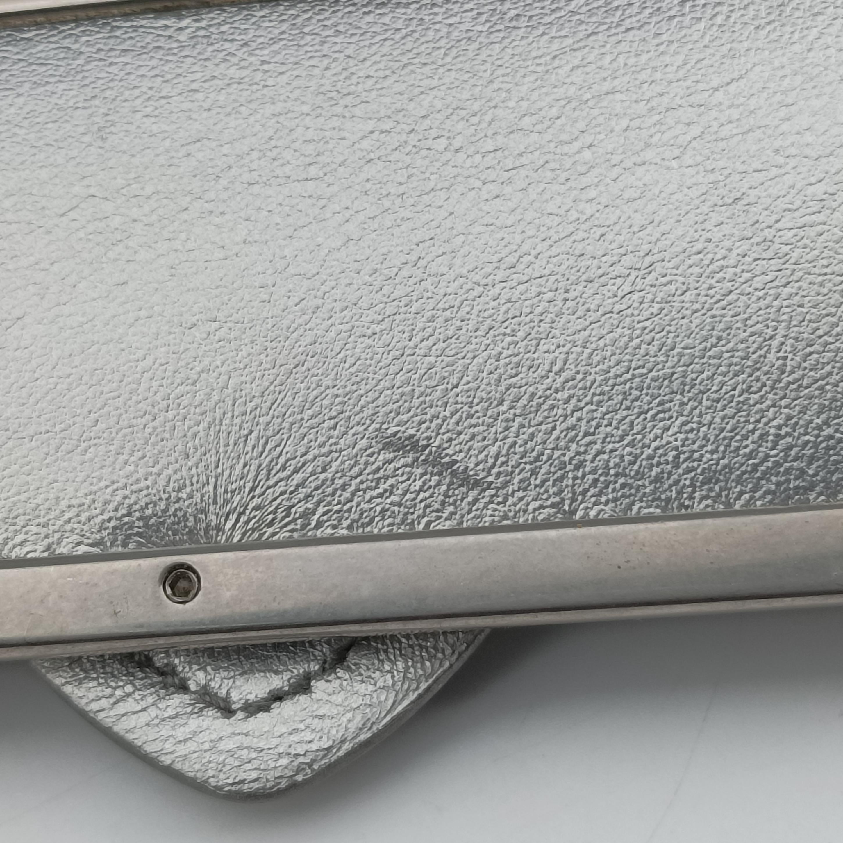 Pre-owned Prada Cahier Silver Leather  shoulderbag | stylenewstar