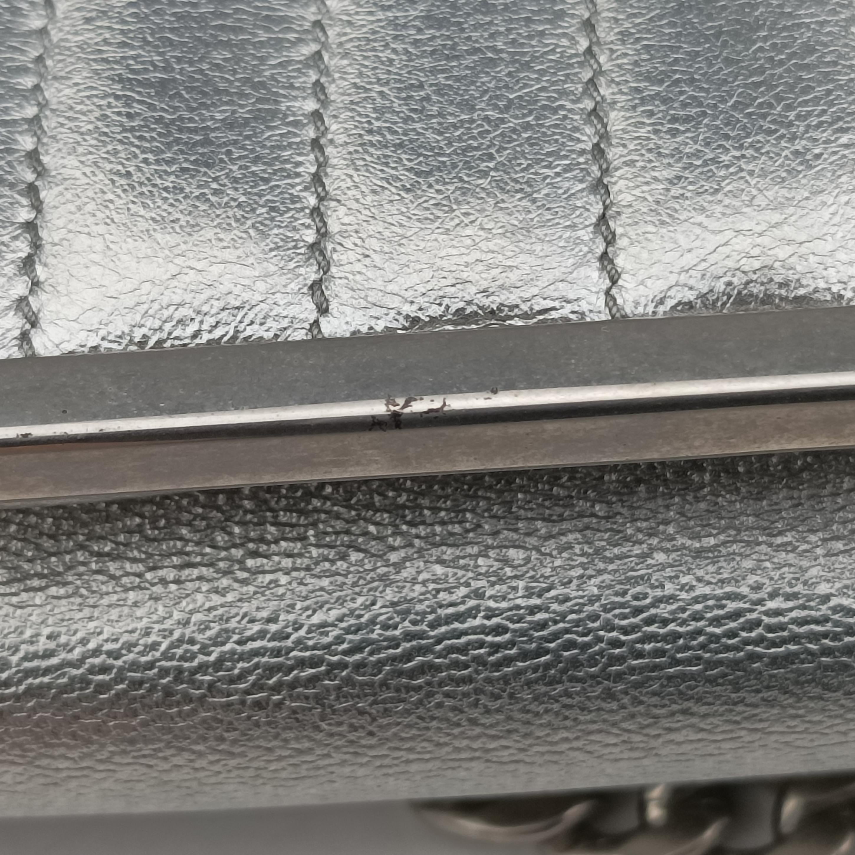 Pre-owned Prada Cahier Silver Leather  shoulderbag | stylenewstar