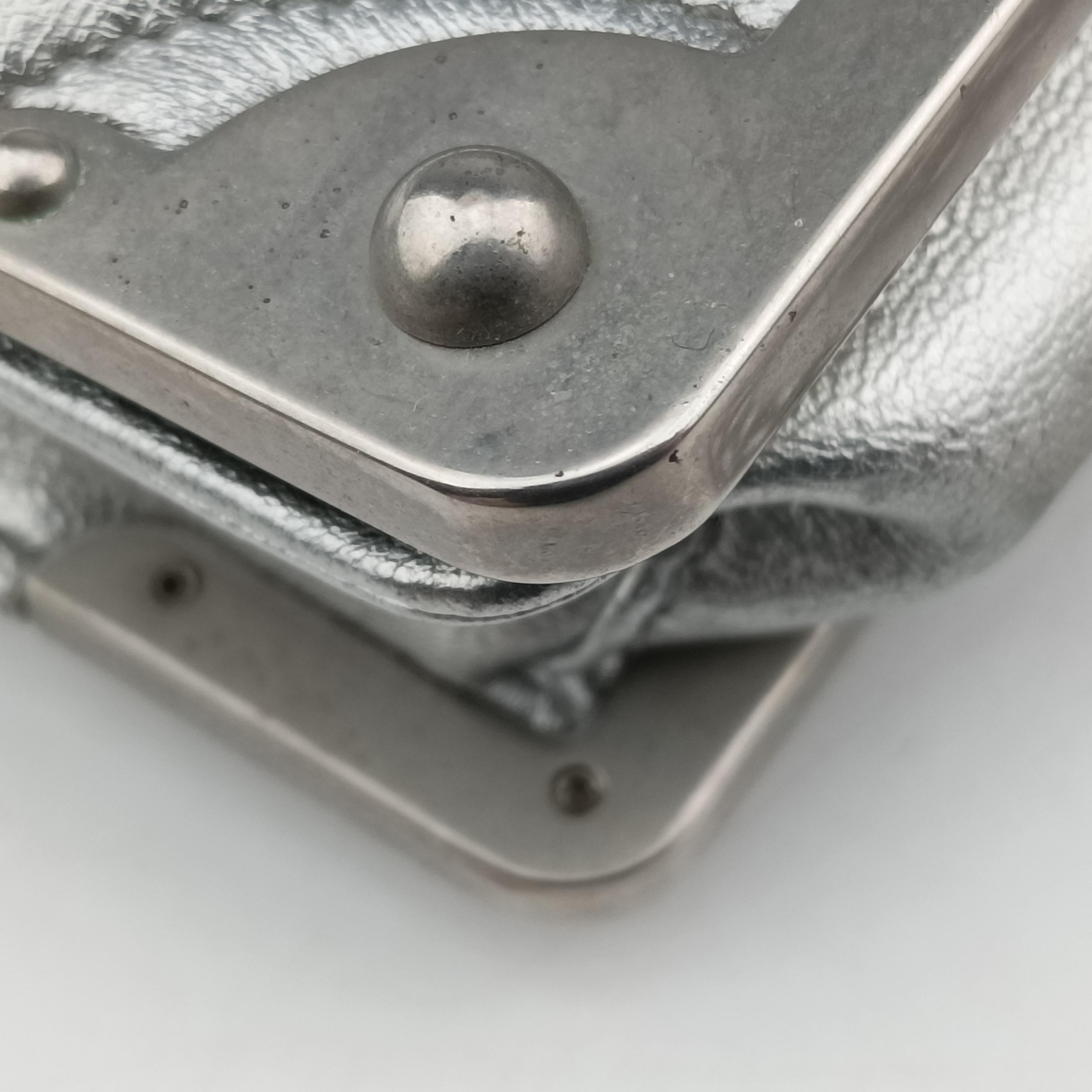 Pre-owned Prada Cahier Silver Leather  shoulderbag | stylenewstar