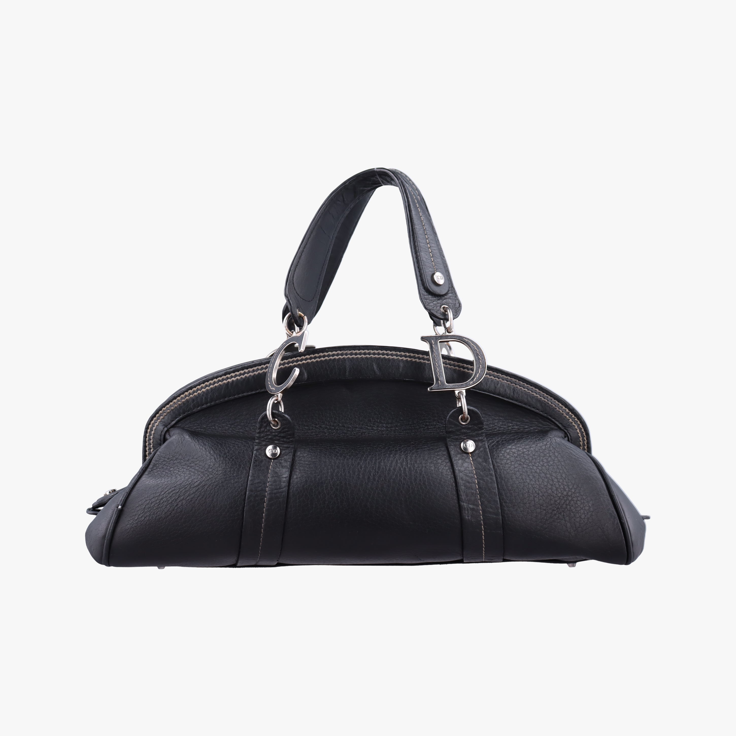 Pre-owned Christian Dior Detective Frame Black Leather  handbag | stylenewstar