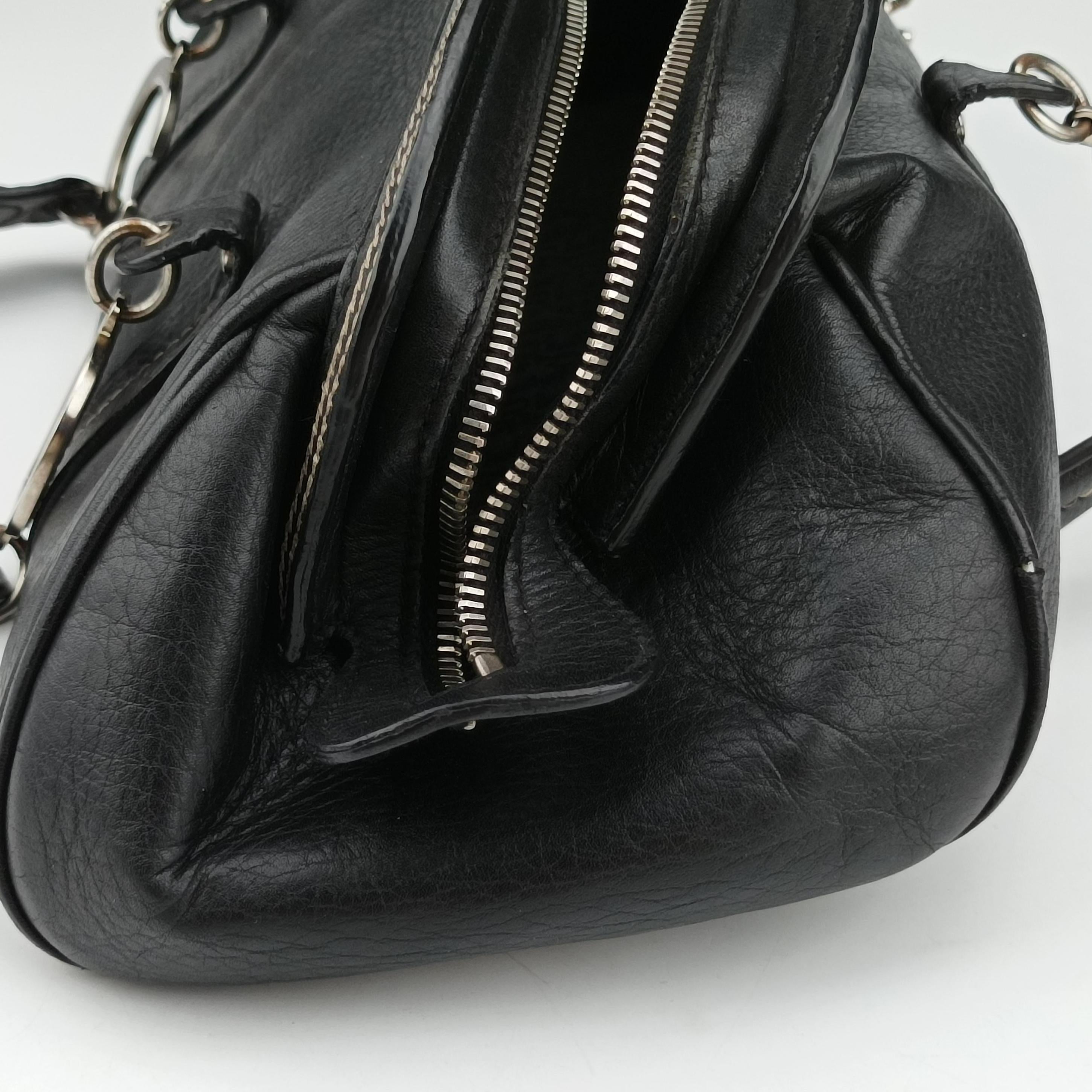 Pre-owned Christian Dior Detective Frame Black Leather  handbag | stylenewstar