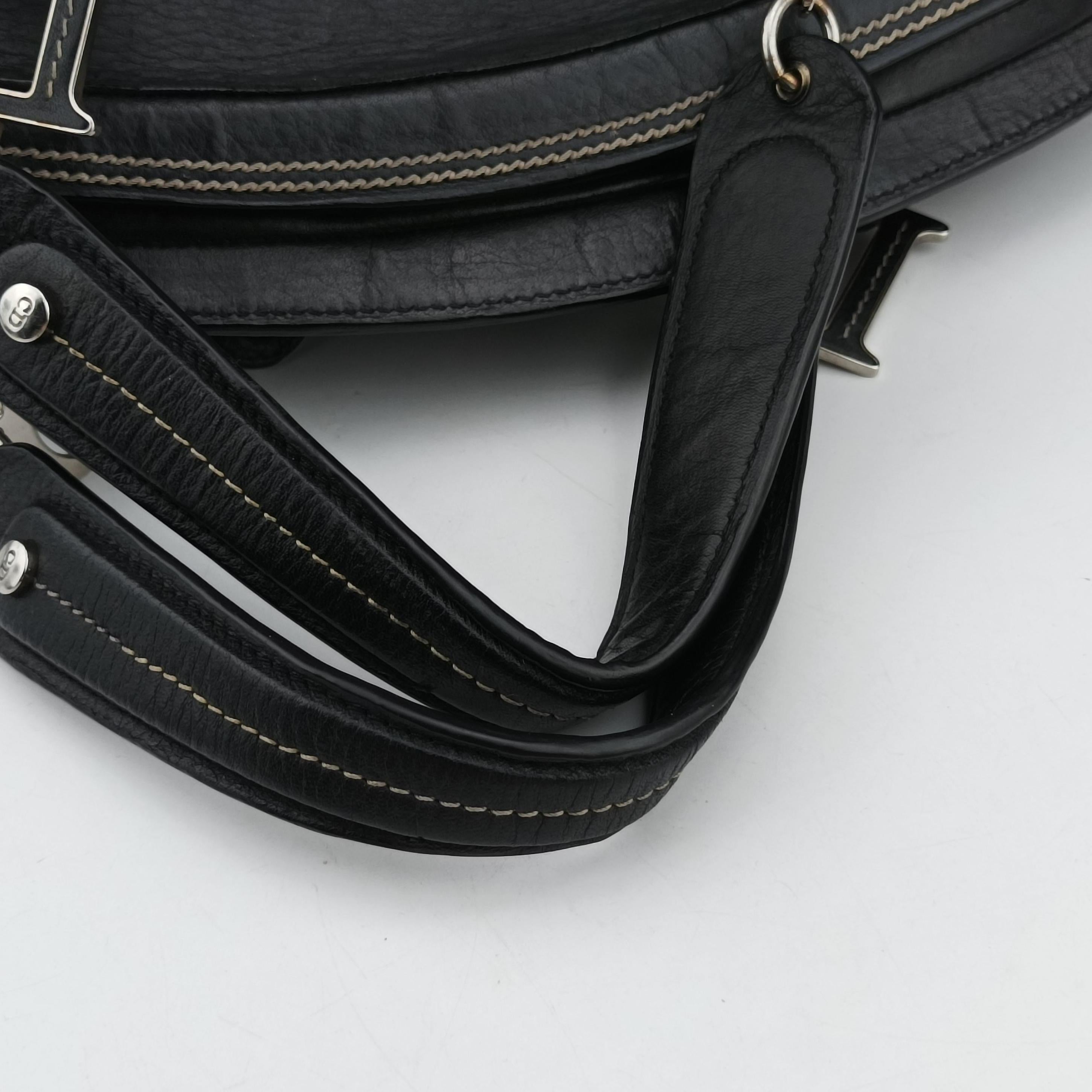 Pre-owned Christian Dior Detective Frame Black Leather  handbag | stylenewstar