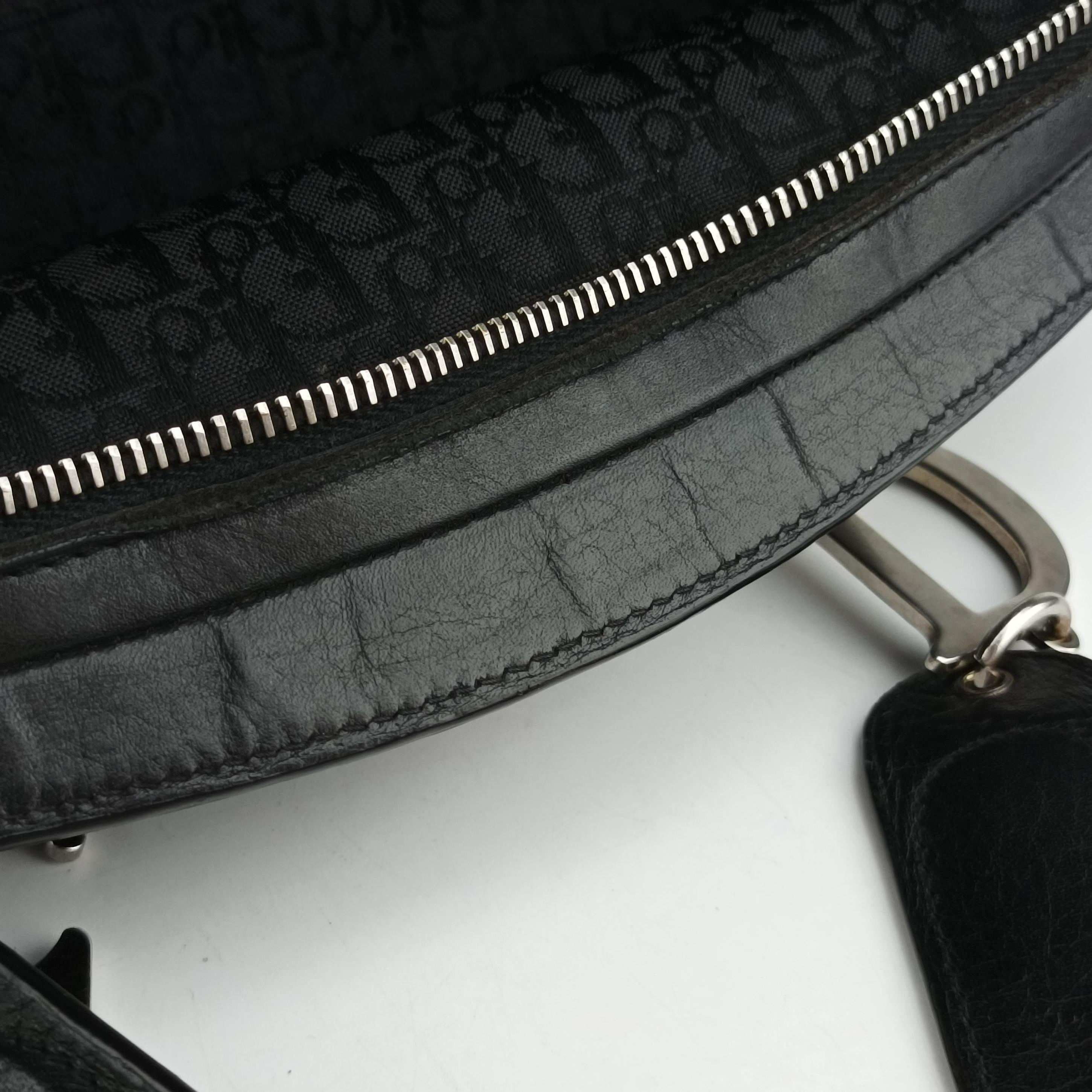 Pre-owned Christian Dior Detective Frame Black Leather  handbag | stylenewstar