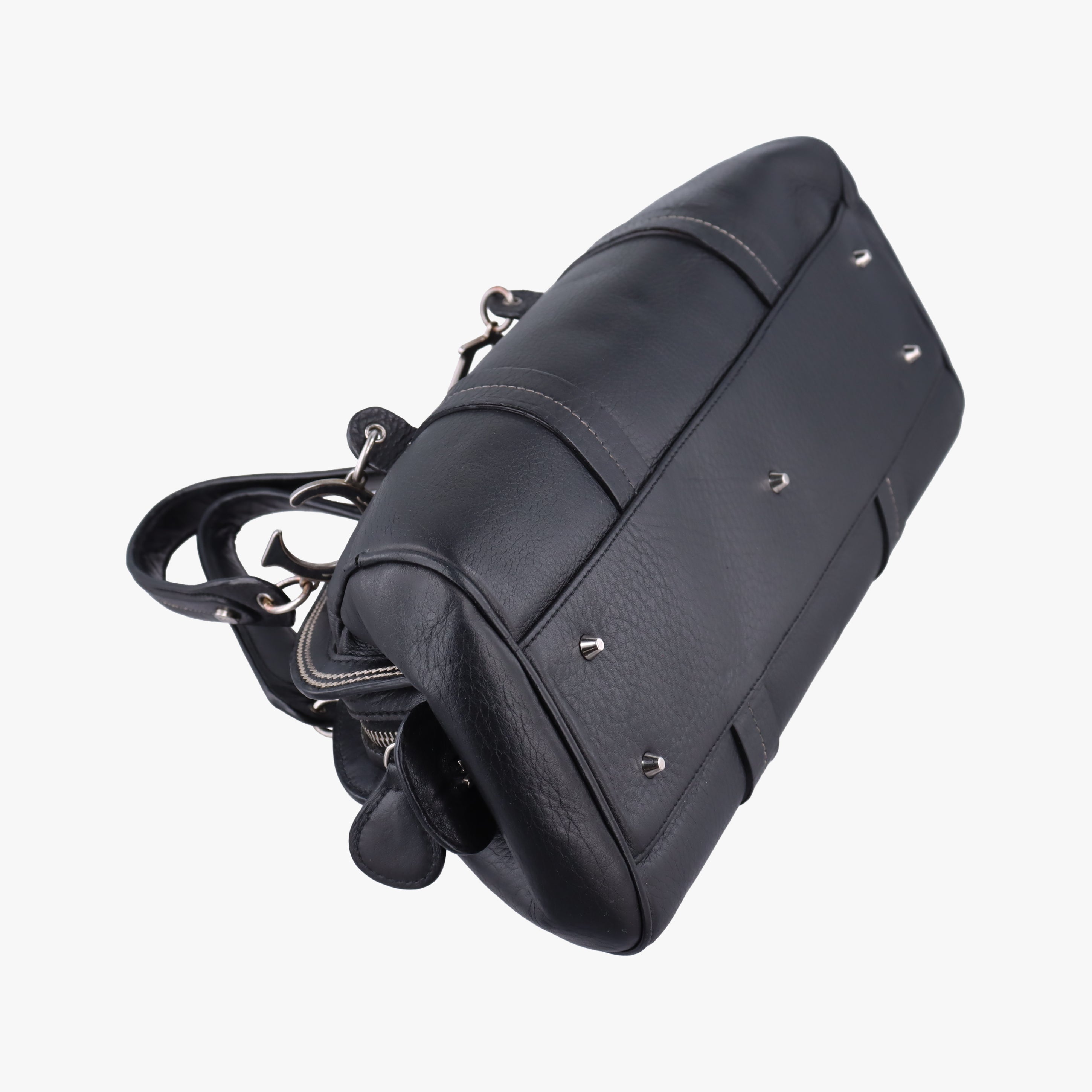 Pre-owned Christian Dior Detective Frame Black Leather  handbag | stylenewstar
