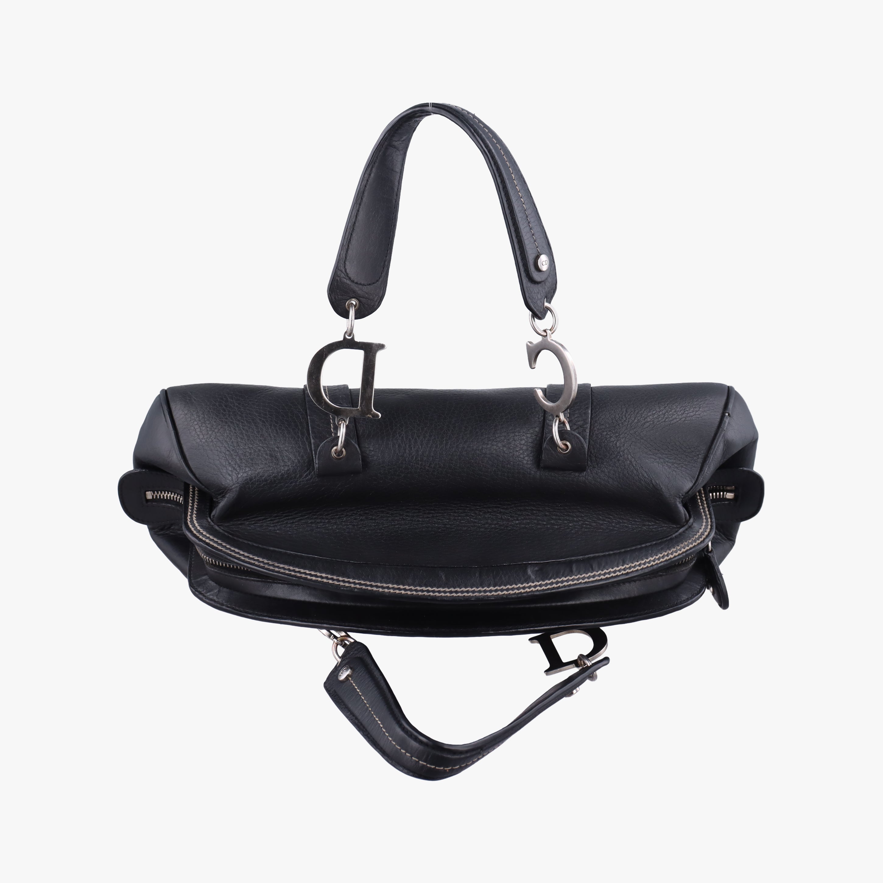 Pre-owned Christian Dior Detective Frame Black Leather  handbag | stylenewstar