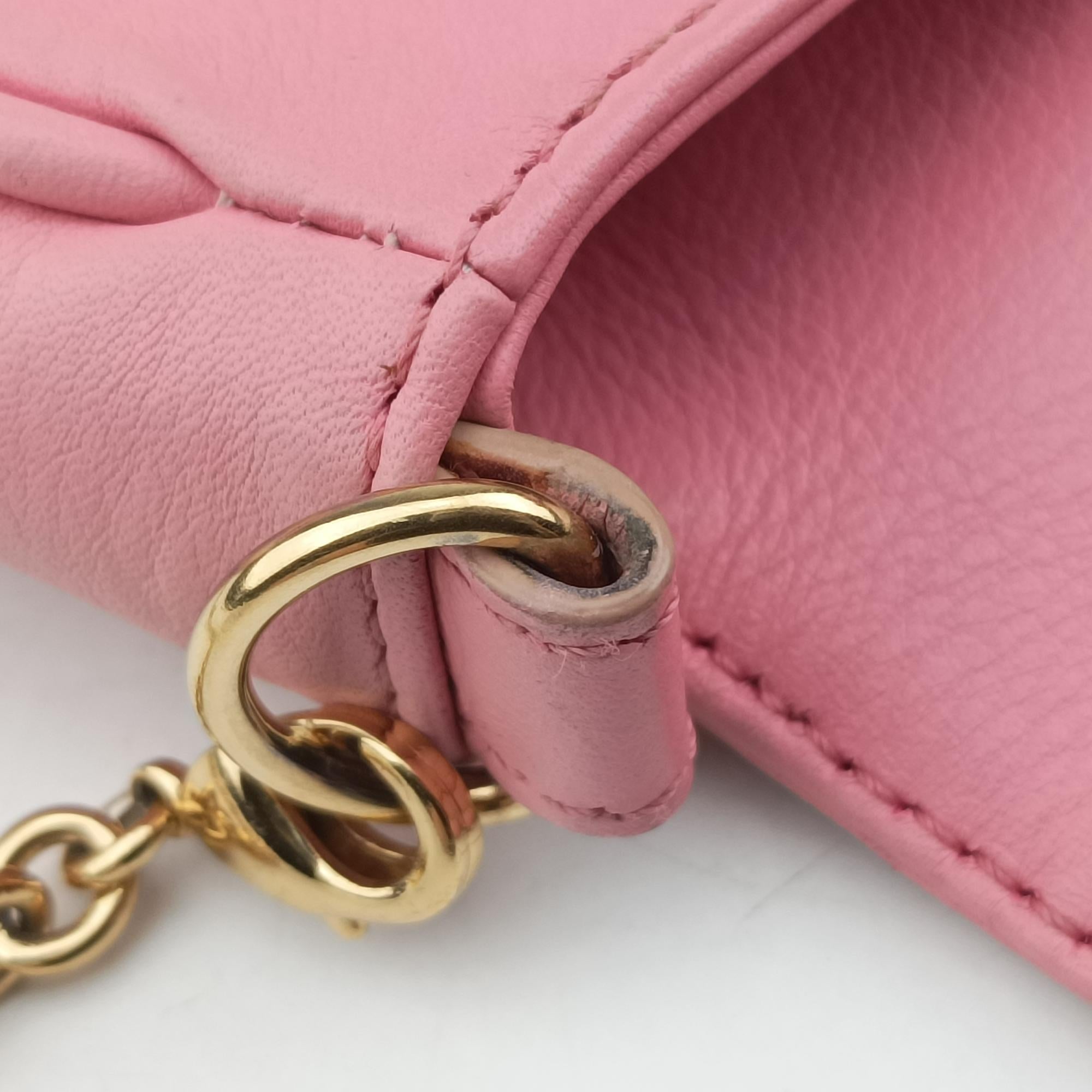 Pre-owned Fendi Fendista Pochette Pink Leather 8M0276 shoulderbag | stylenewstar