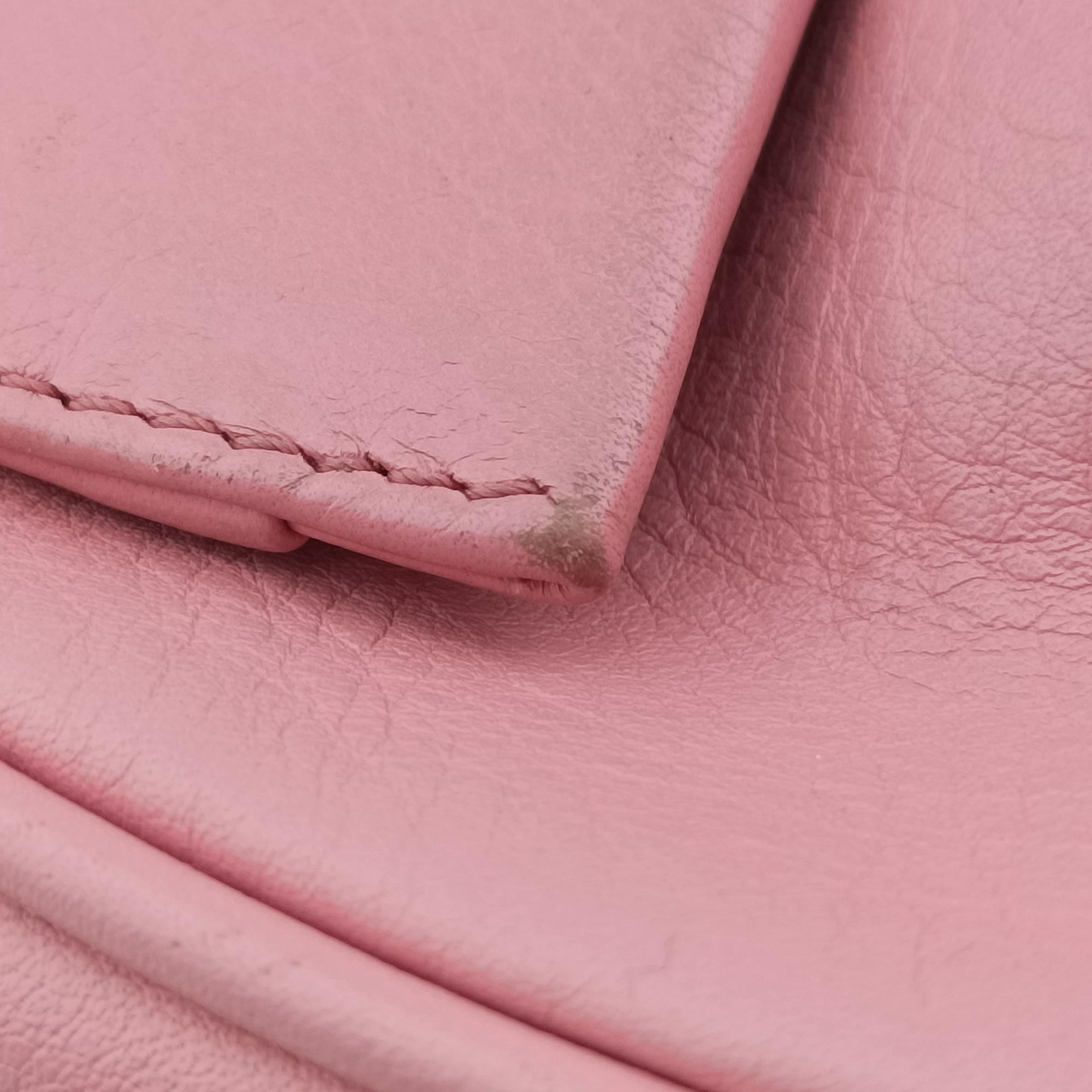 Pre-owned Fendi Fendista Pochette Pink Leather 8M0276 shoulderbag | stylenewstar