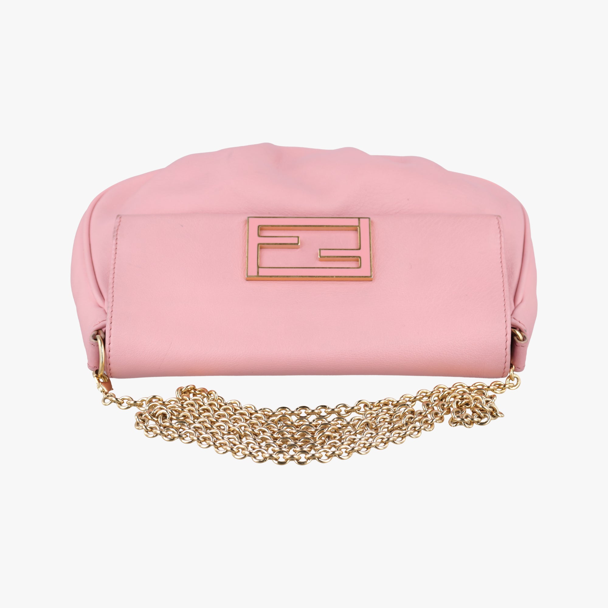 Pre-owned Fendi Fendista Pochette Pink Leather 8M0276 shoulderbag | stylenewstar