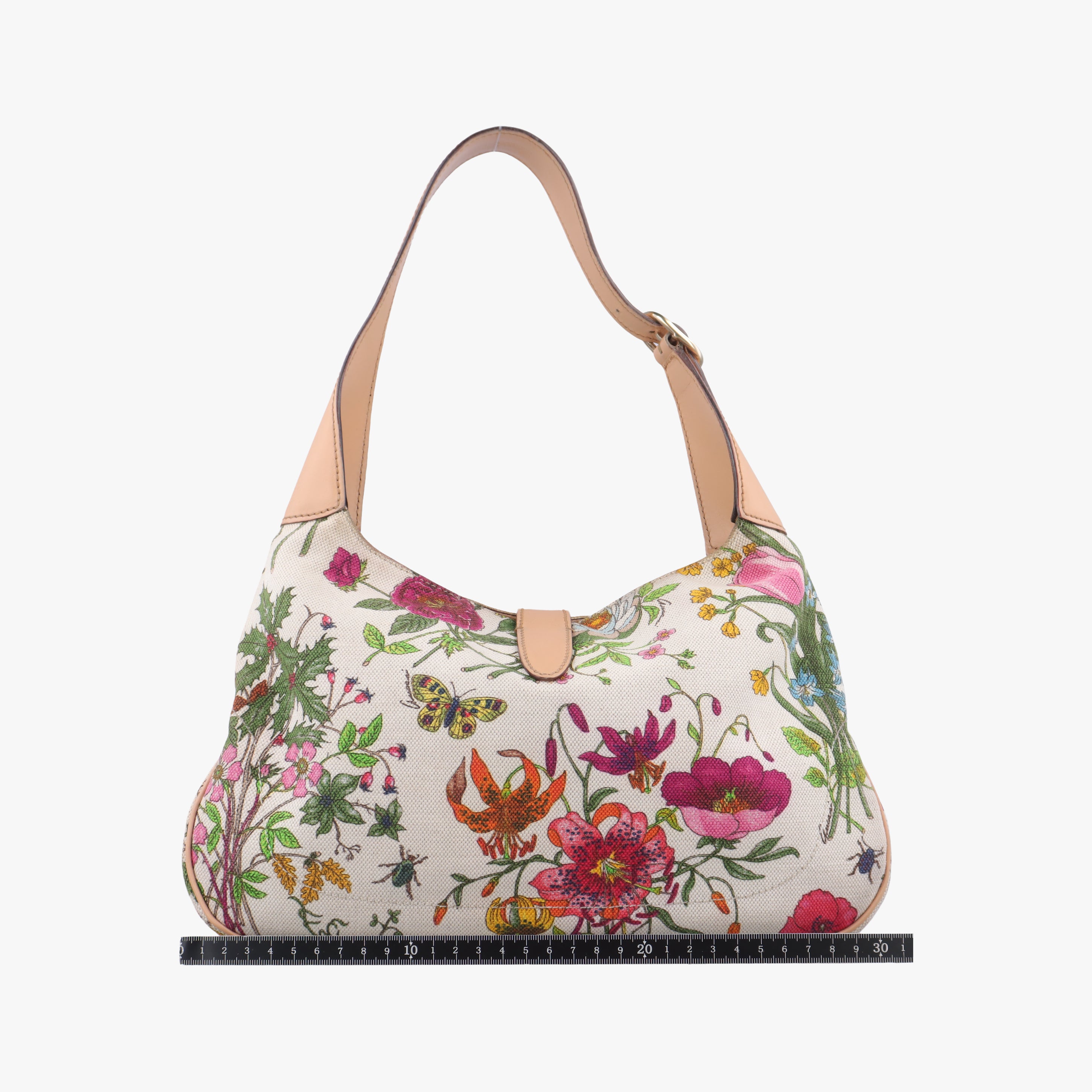 Vintage Gucci Flora Jackie Hobo White×Multicolour canvas×leather 137335 shoulderbag | stylenewstar