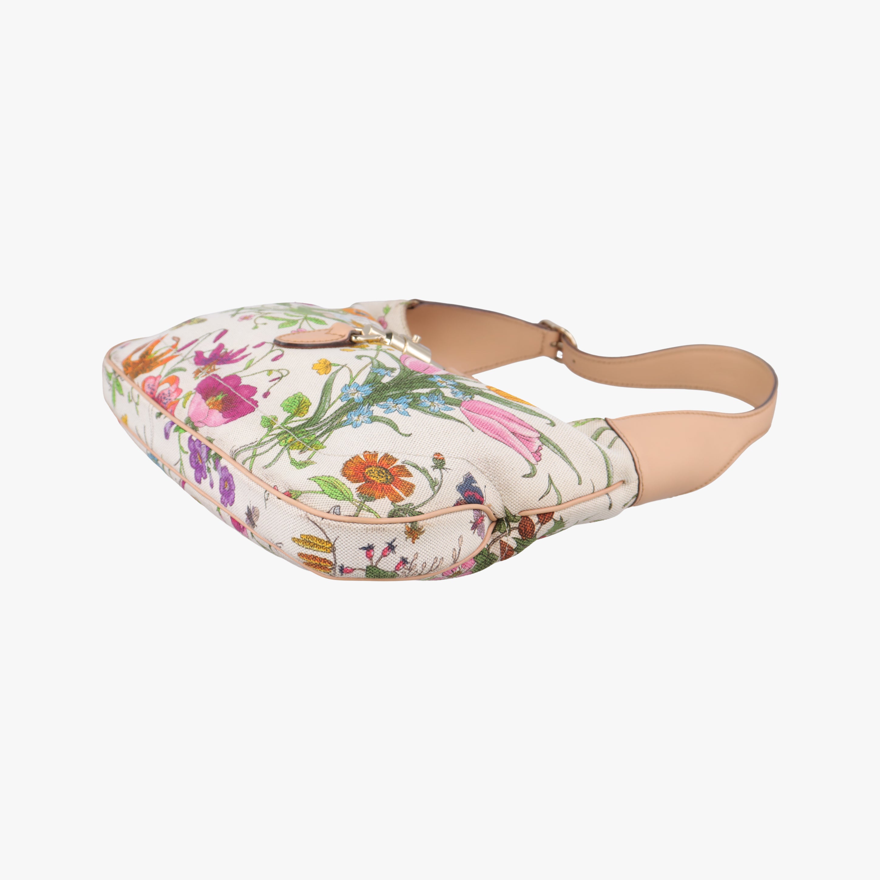 Vintage Gucci Flora Jackie Hobo White×Multicolour canvas×leather 137335 shoulderbag | stylenewstar