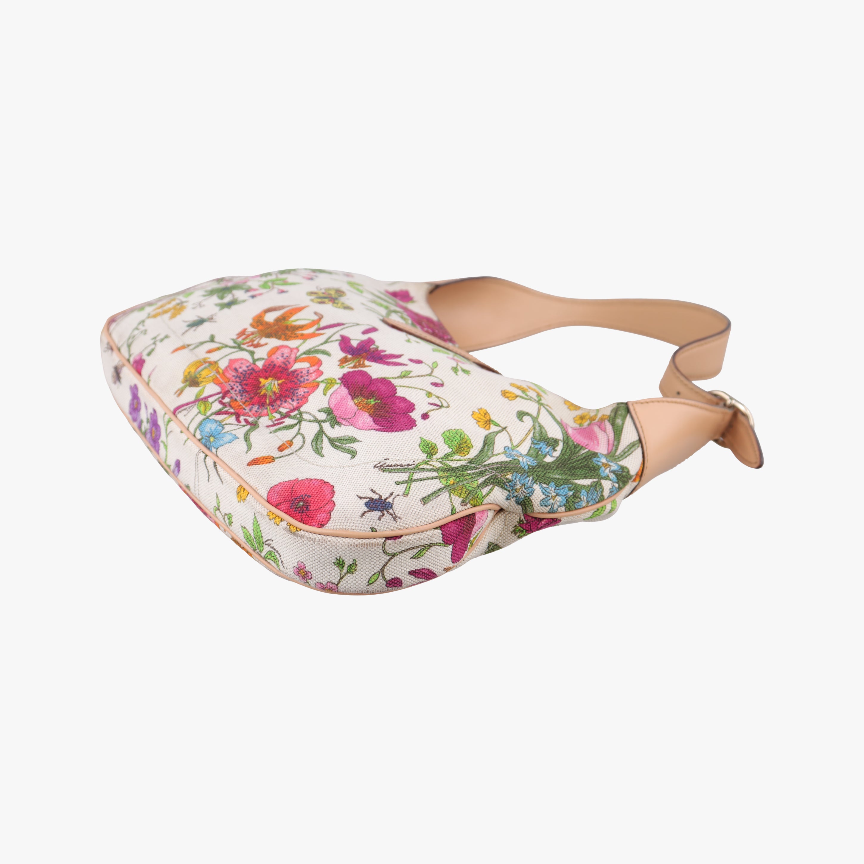 Vintage Gucci Flora Jackie Hobo White×Multicolour canvas×leather 137335 shoulderbag | stylenewstar