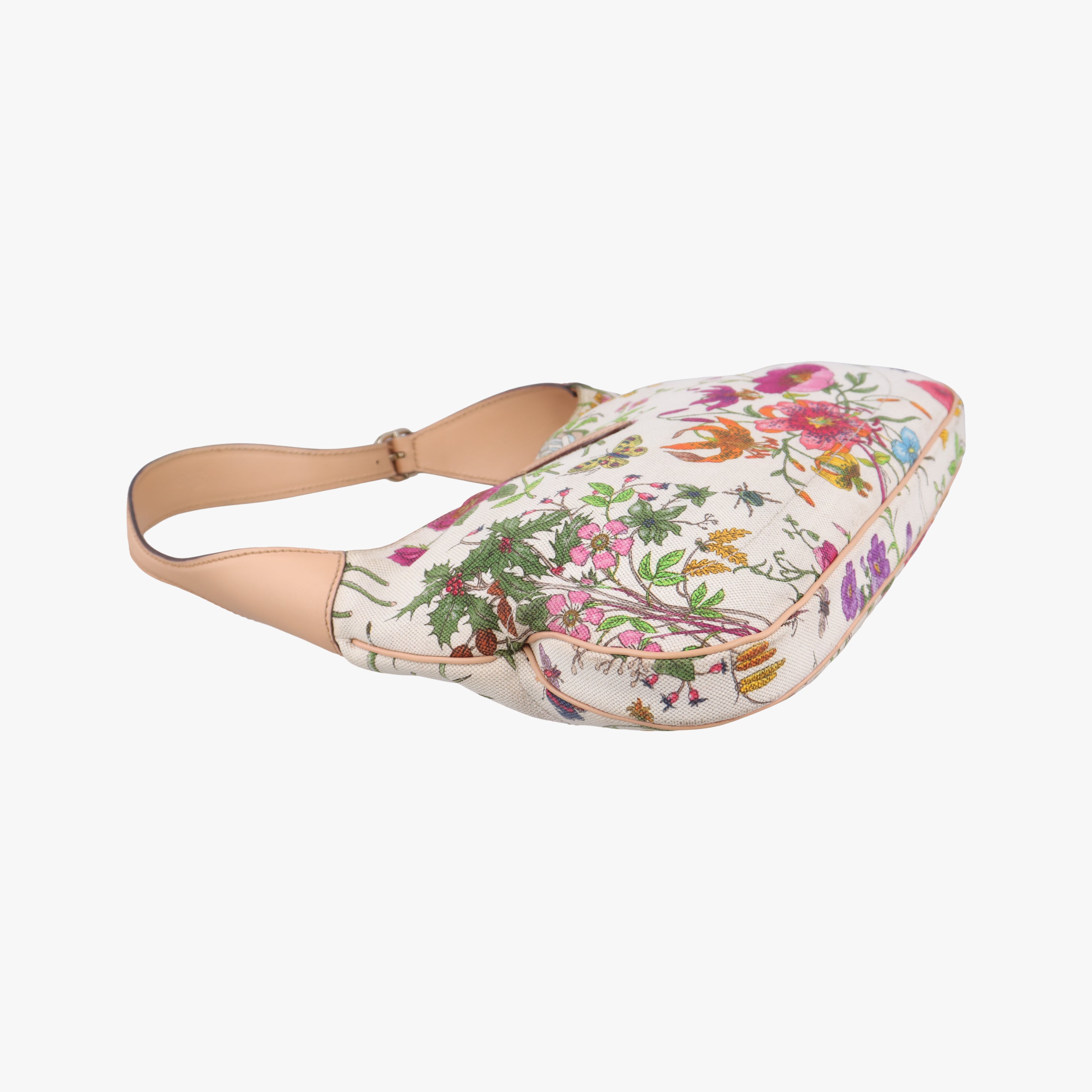 Vintage Gucci Flora Jackie Hobo White×Multicolour canvas×leather 137335 shoulderbag | stylenewstar