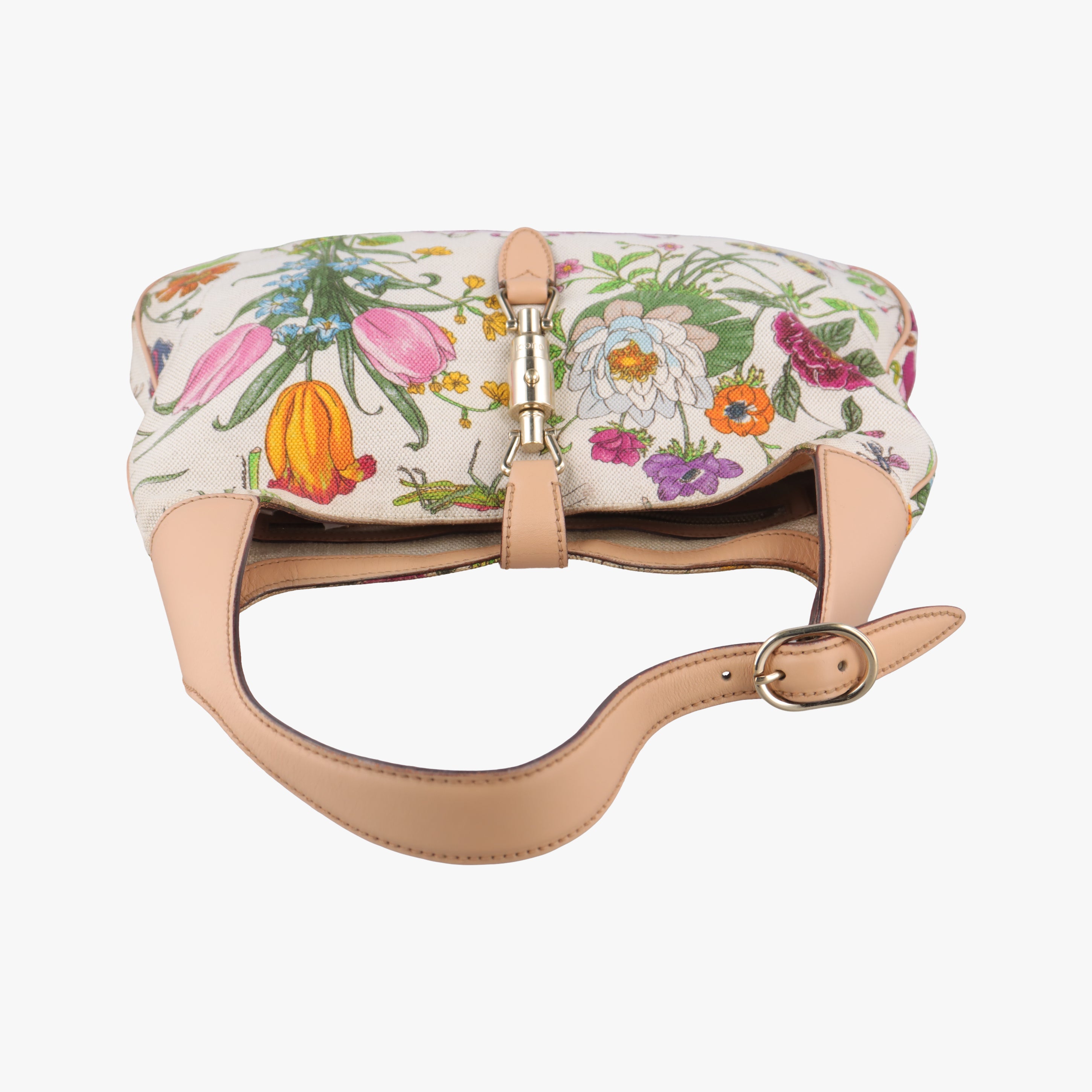 Vintage Gucci Flora Jackie Hobo White×Multicolour canvas×leather 137335 shoulderbag | stylenewstar