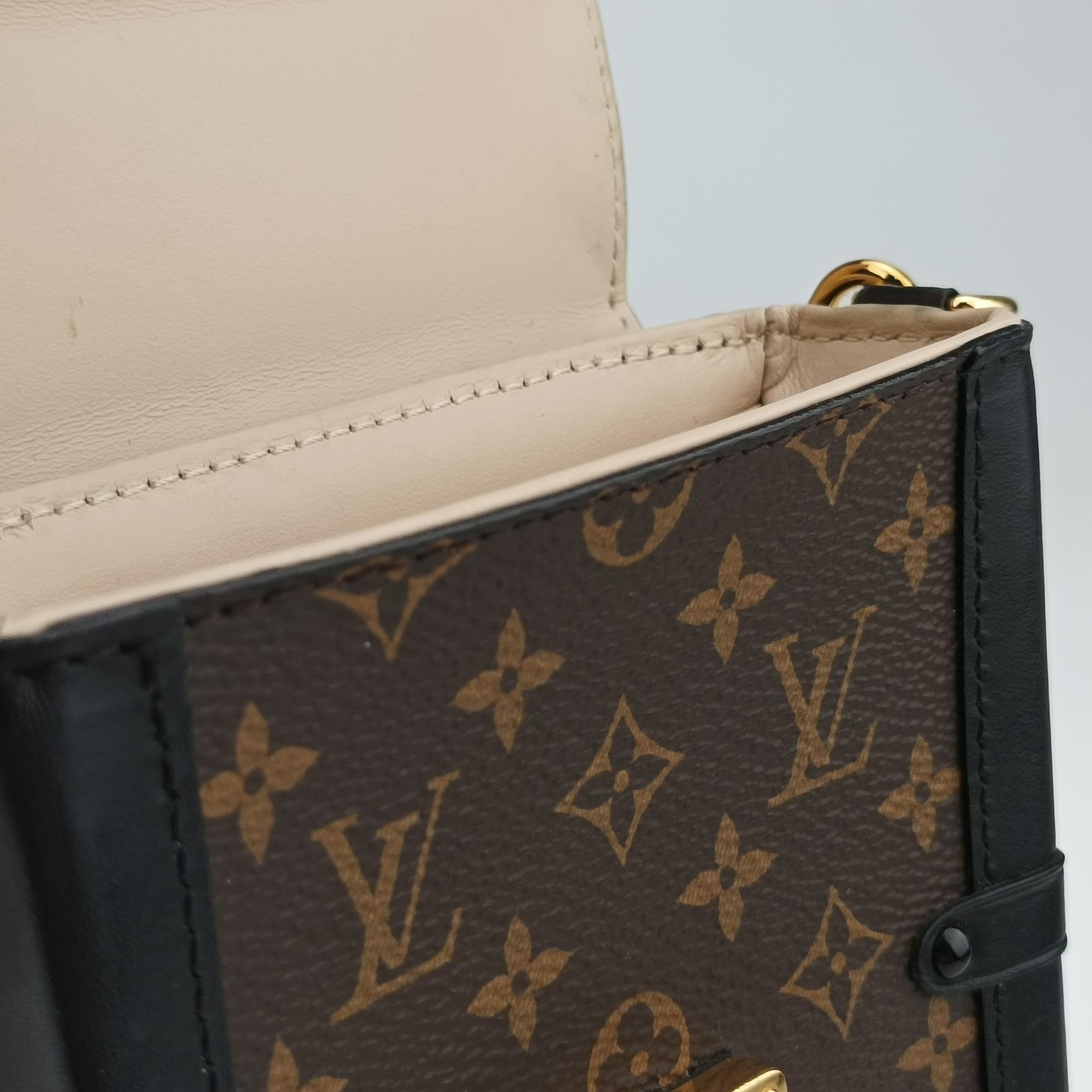 Pre-owned Louis Vuitton Vertical Trunk Pochette Brown×Black Monogram Canvas M63913 shoulderbag | stylenewstar