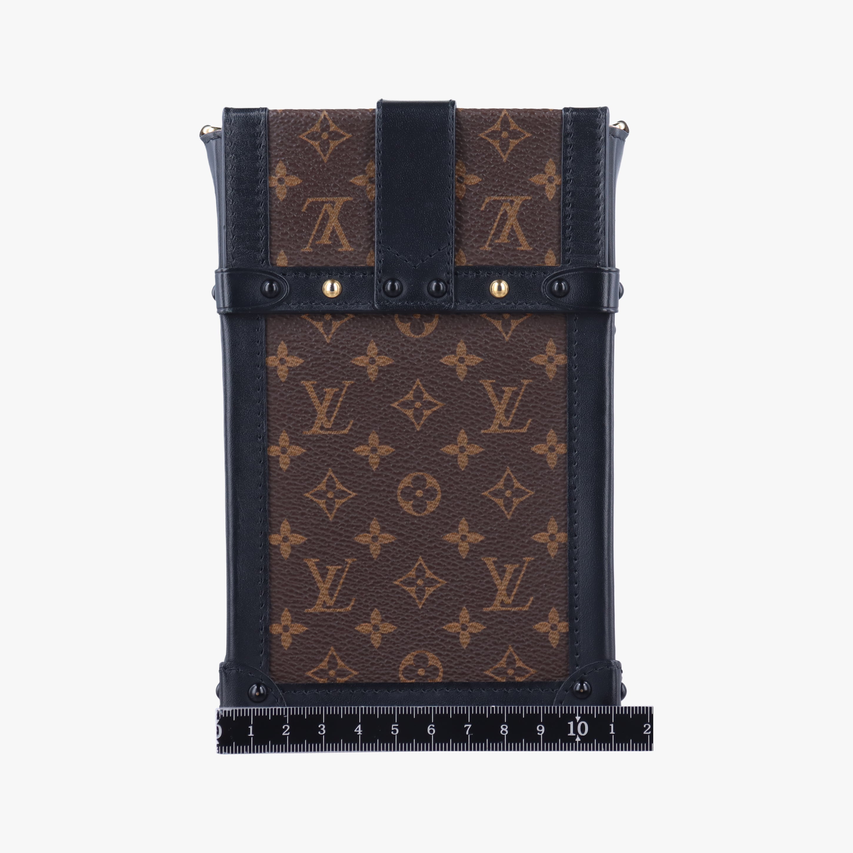 Pre-owned Louis Vuitton Vertical Trunk Pochette Brown×Black Monogram Canvas M63913 shoulderbag | stylenewstar