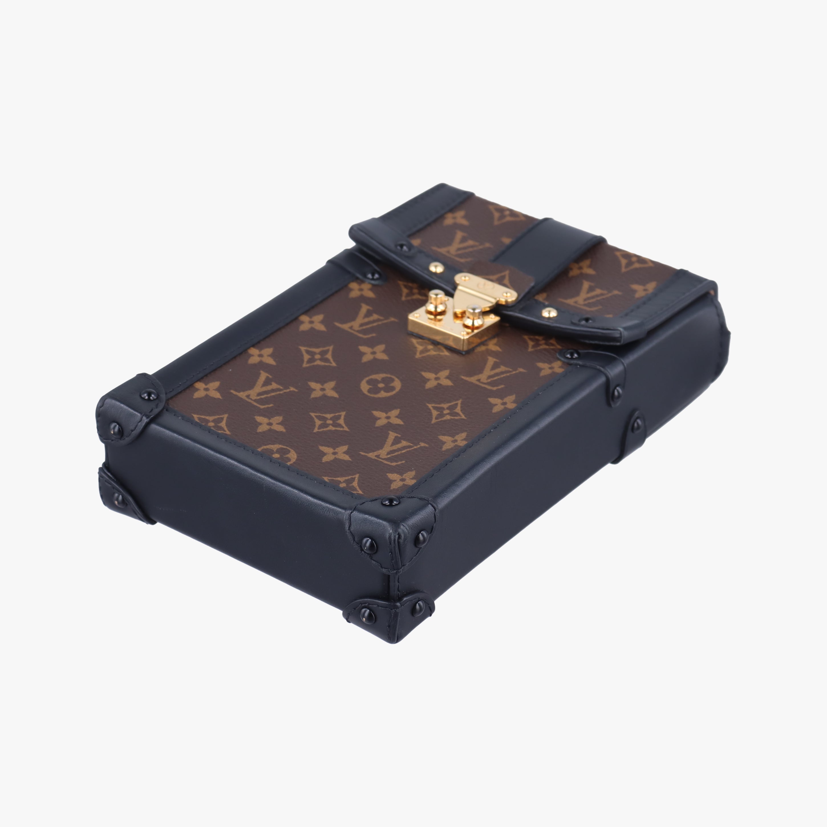 Pre-owned Louis Vuitton Vertical Trunk Pochette Brown×Black Monogram Canvas M63913 shoulderbag | stylenewstar