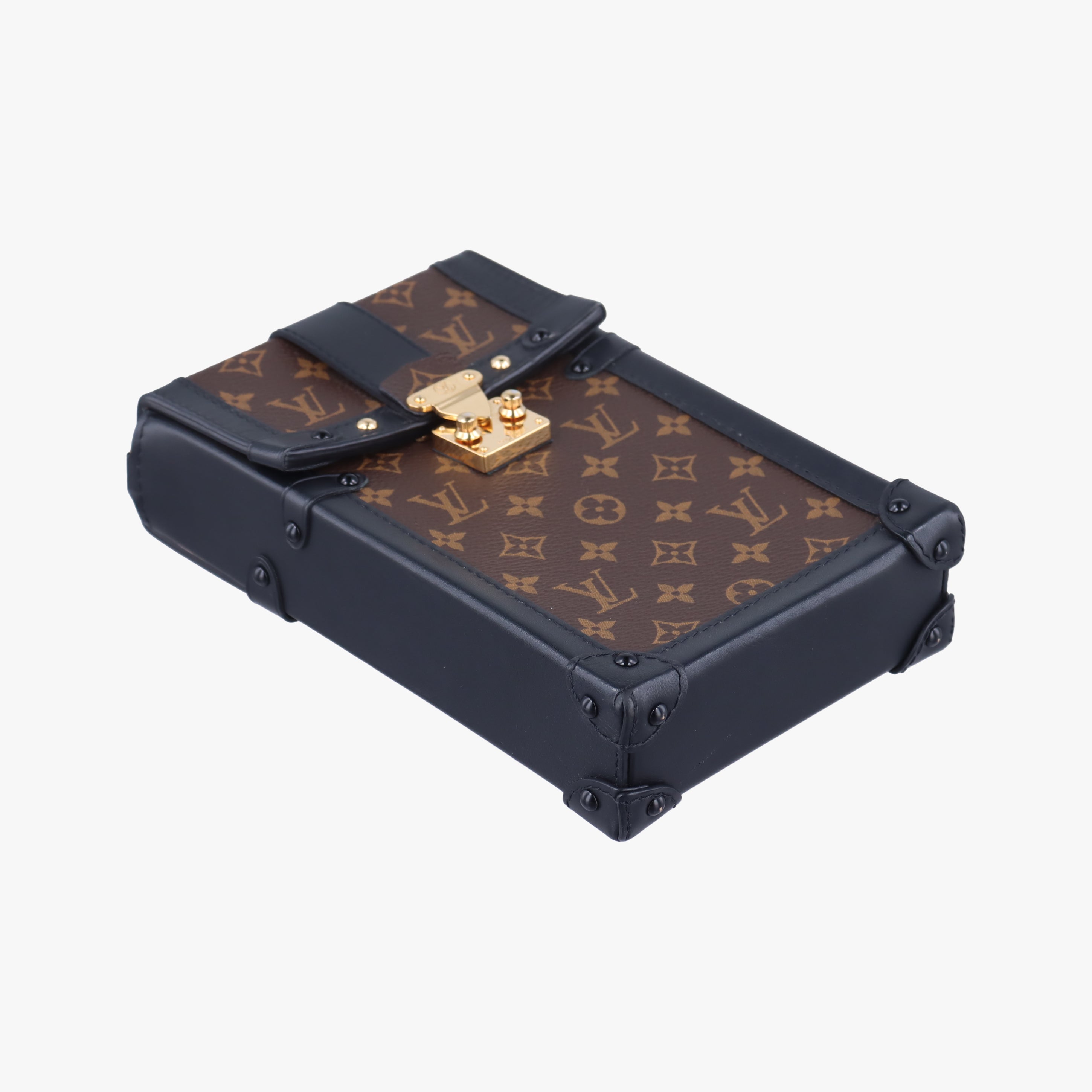 Pre-owned Louis Vuitton Vertical Trunk Pochette Brown×Black Monogram Canvas M63913 shoulderbag | stylenewstar