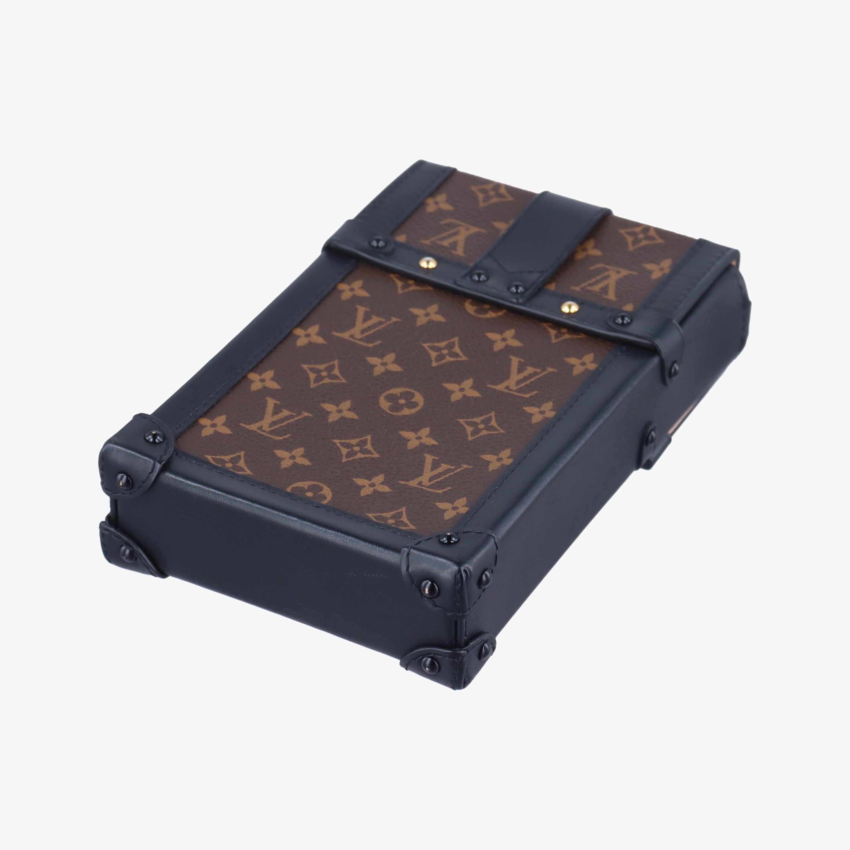 Pre-owned Louis Vuitton Vertical Trunk Pochette Brown×Black Monogram Canvas M63913 shoulderbag | stylenewstar