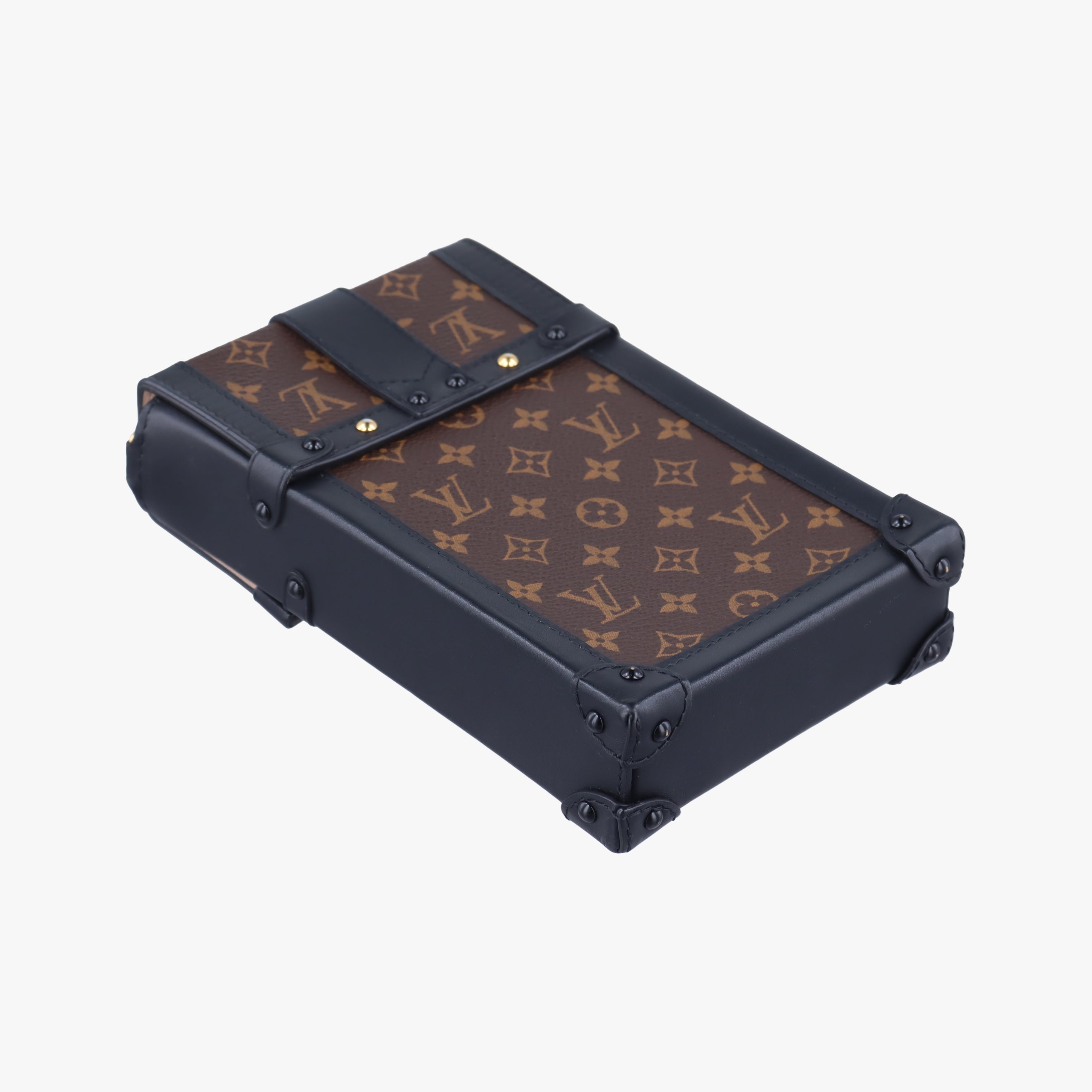 Pre-owned Louis Vuitton Vertical Trunk Pochette Brown×Black Monogram Canvas M63913 shoulderbag | stylenewstar