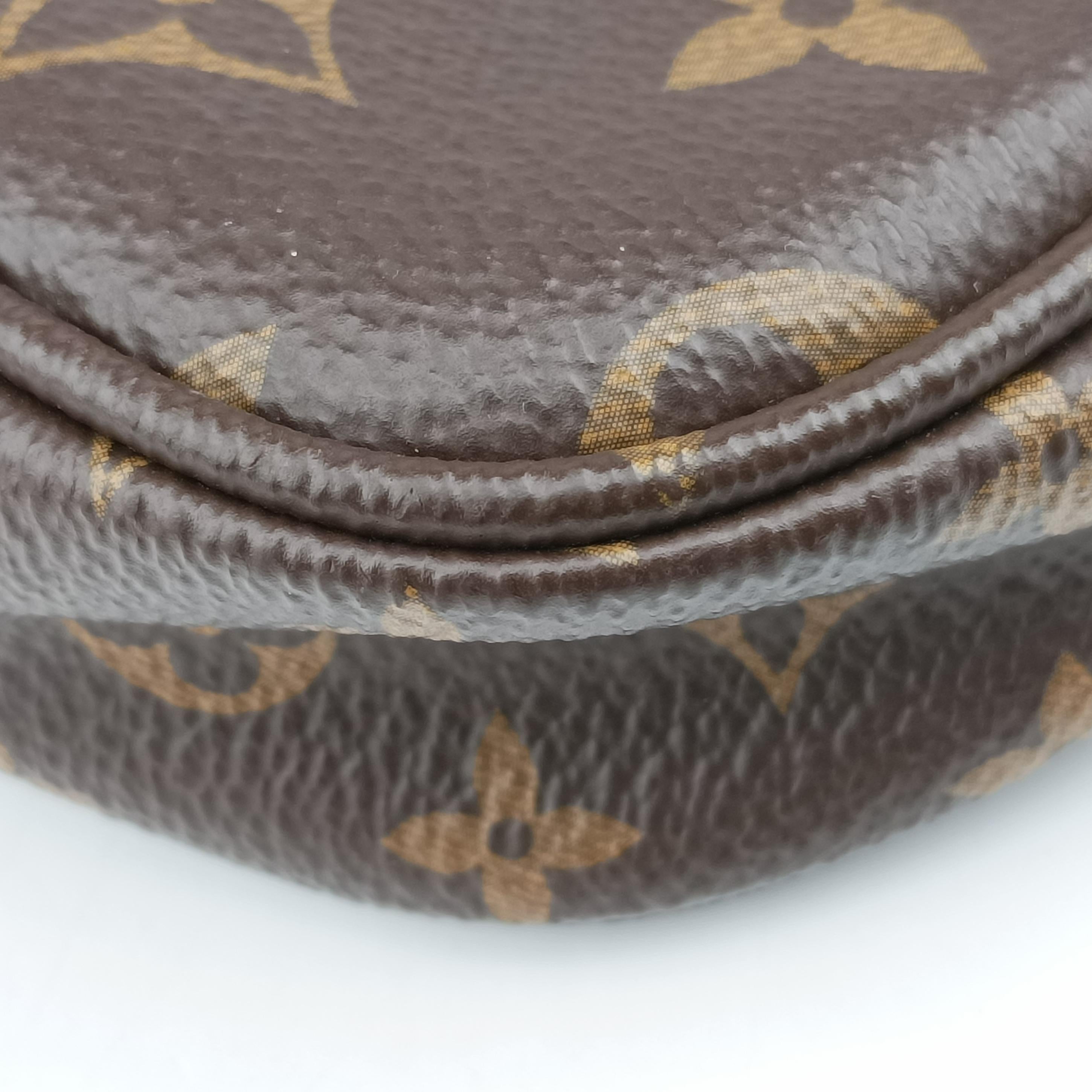 Pre-owned Louis Vuitton MULTI POCHETTE ACCESSOIRES MARRON×ROSE CLAIRE Monogram Canvas M44840 shoulderbag | stylenewstar
