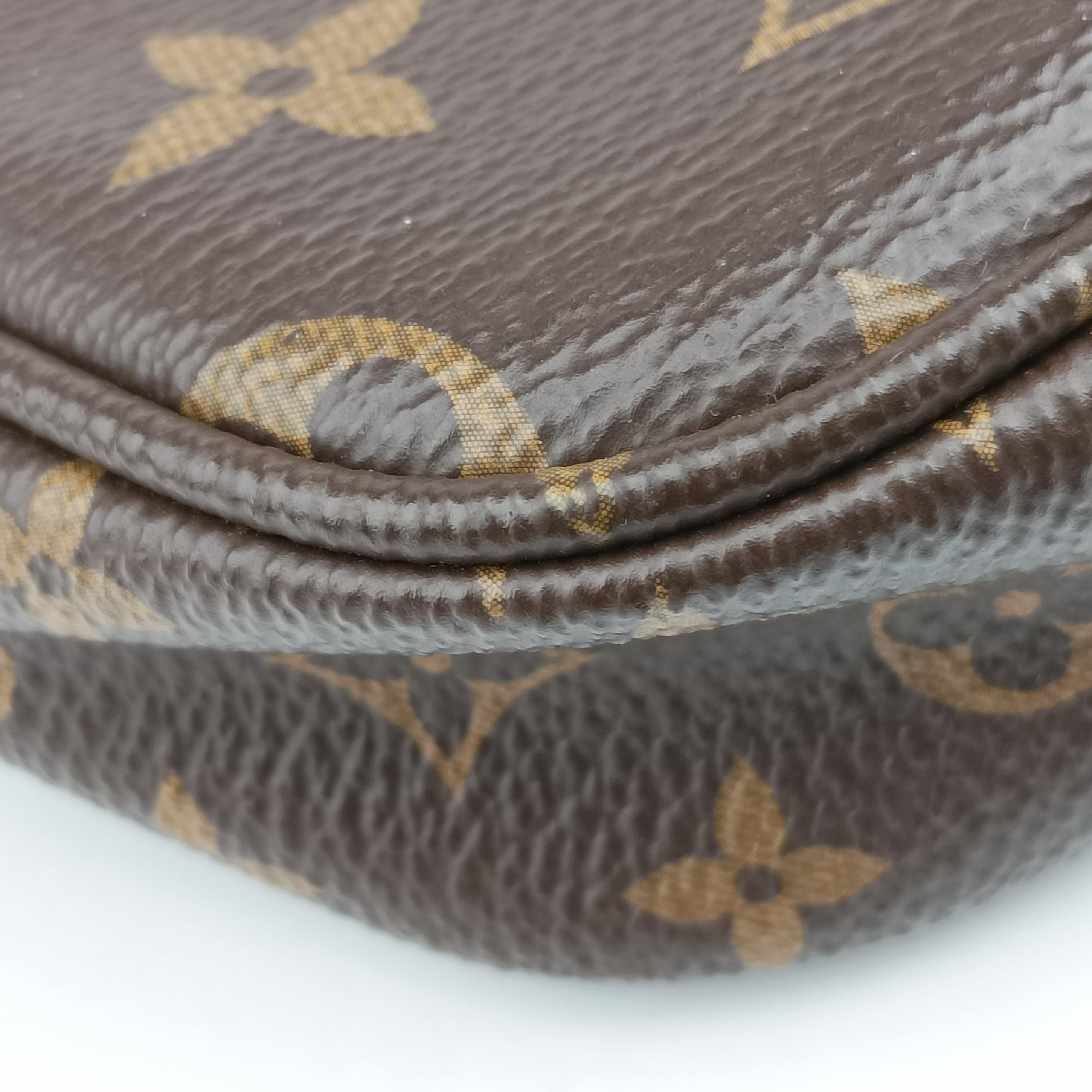 Pre-owned Louis Vuitton MULTI POCHETTE ACCESSOIRES MARRON×ROSE CLAIRE Monogram Canvas M44840 shoulderbag | stylenewstar