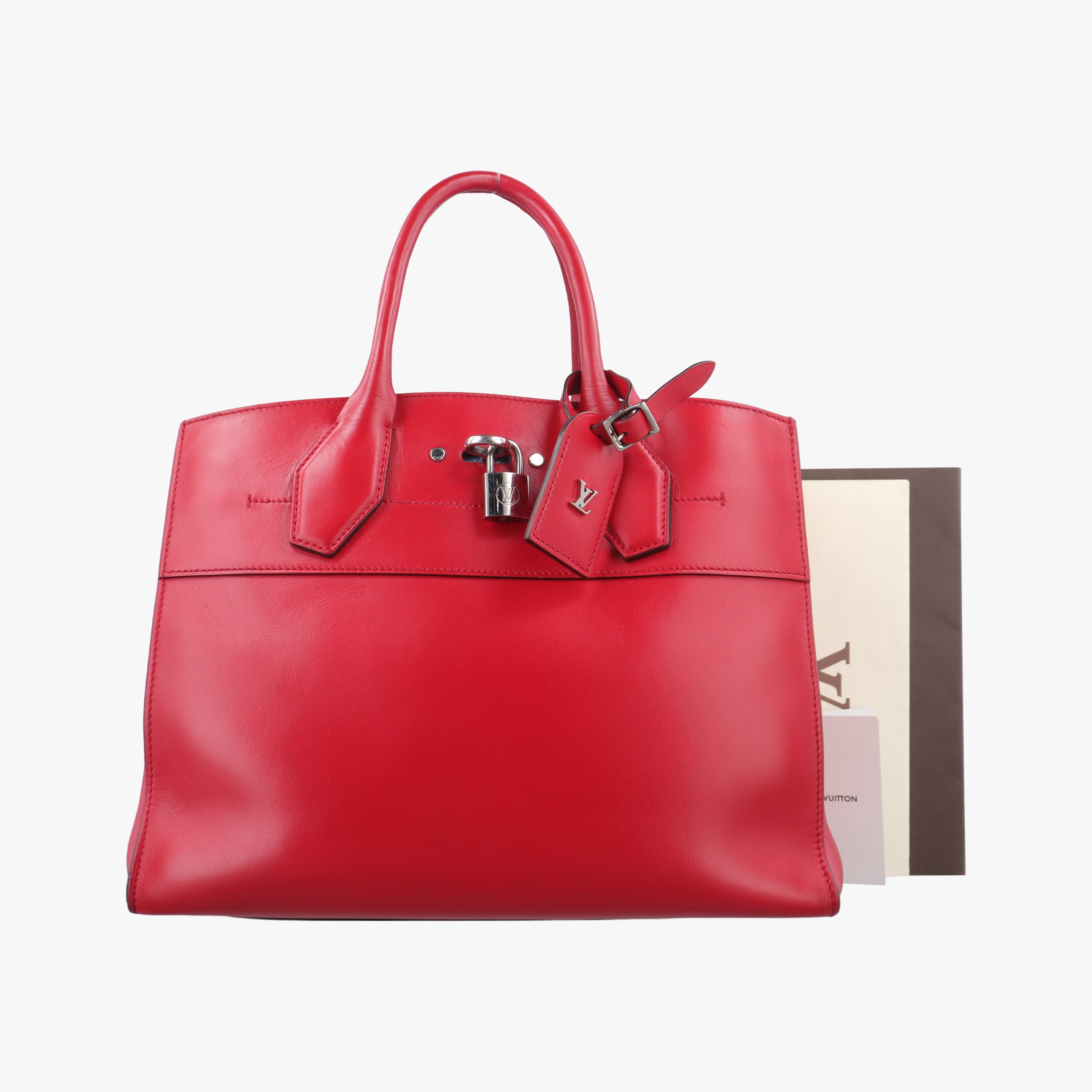 Pre-owned Louis Vuitton City Steamer MM RUBIS Leather M51027 handbag | stylenewstar