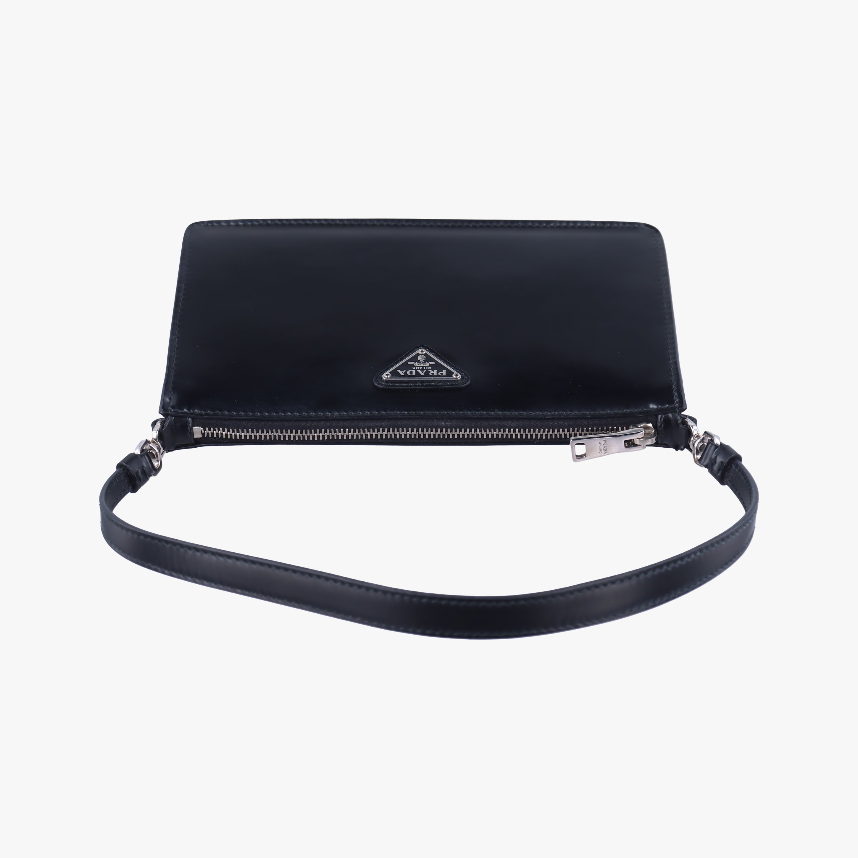 Vintage Prada Triangle Logo Black leather 1BC155 handbag | stylenewstar