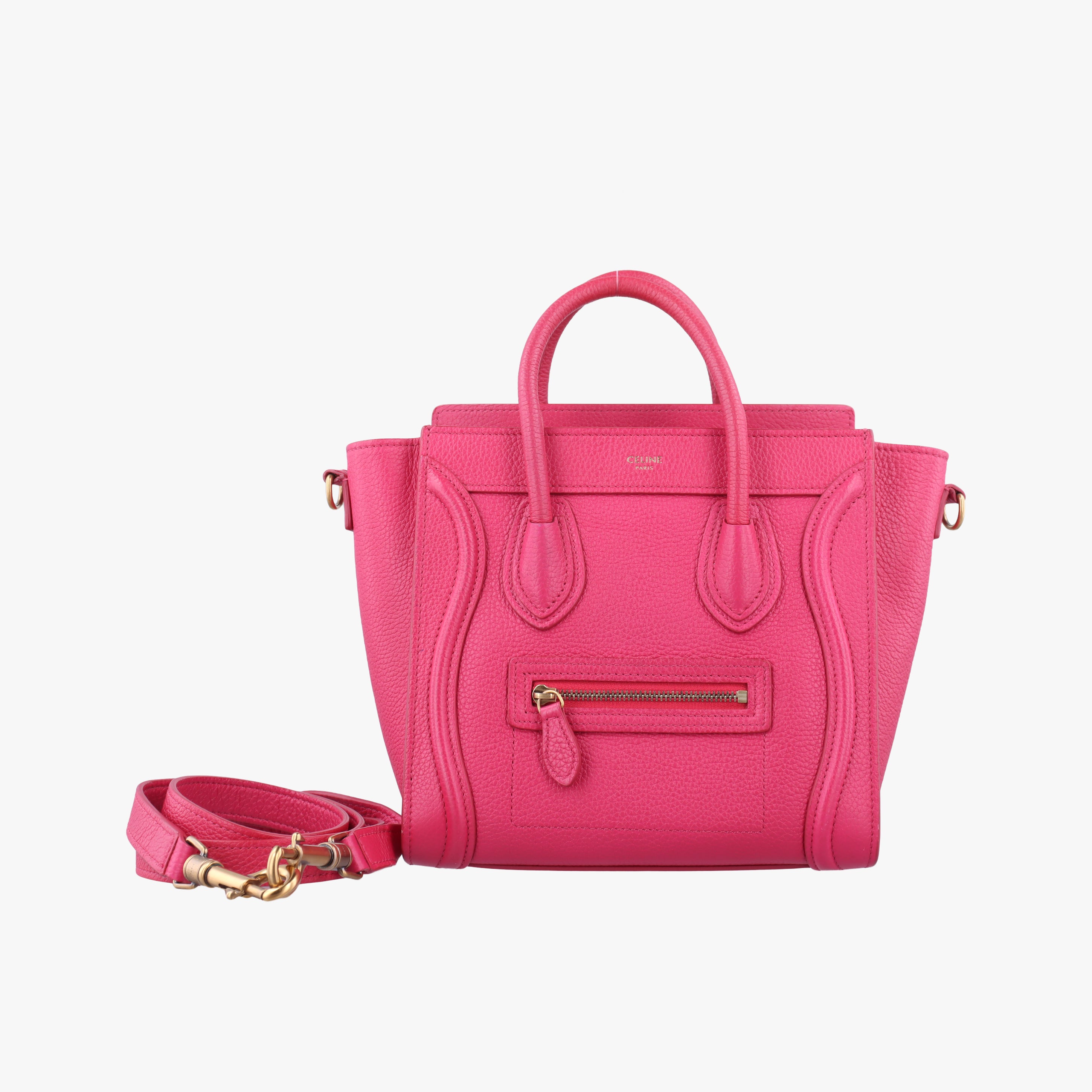 Secondhand Celine luggage nano shopper Rose Leather  shoulderbag | stylenewstar