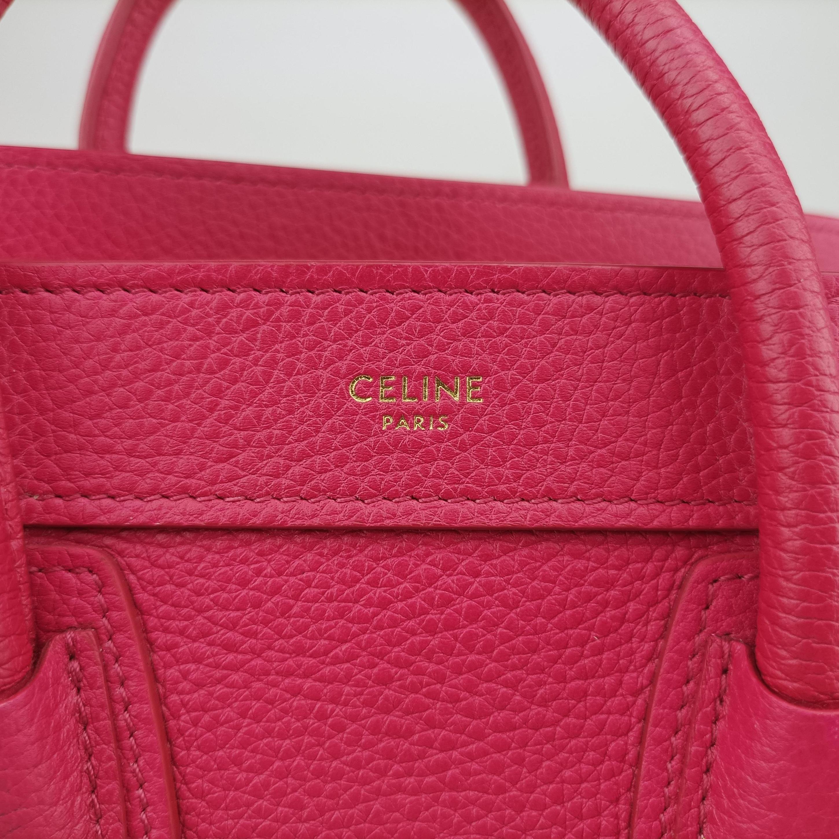 Secondhand Celine luggage nano shopper Rose Leather  shoulderbag | stylenewstar