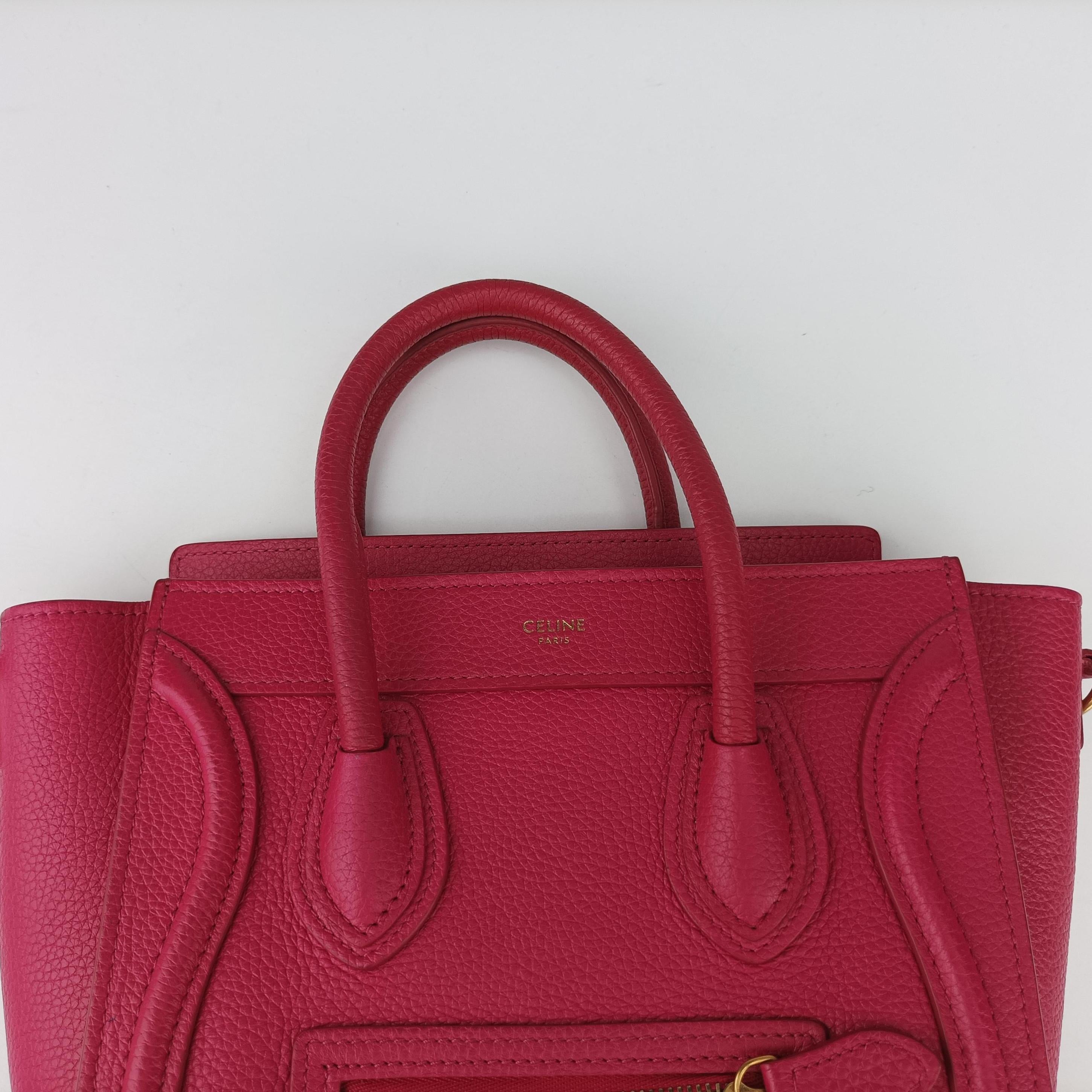 Secondhand Celine luggage nano shopper Rose Leather  shoulderbag | stylenewstar