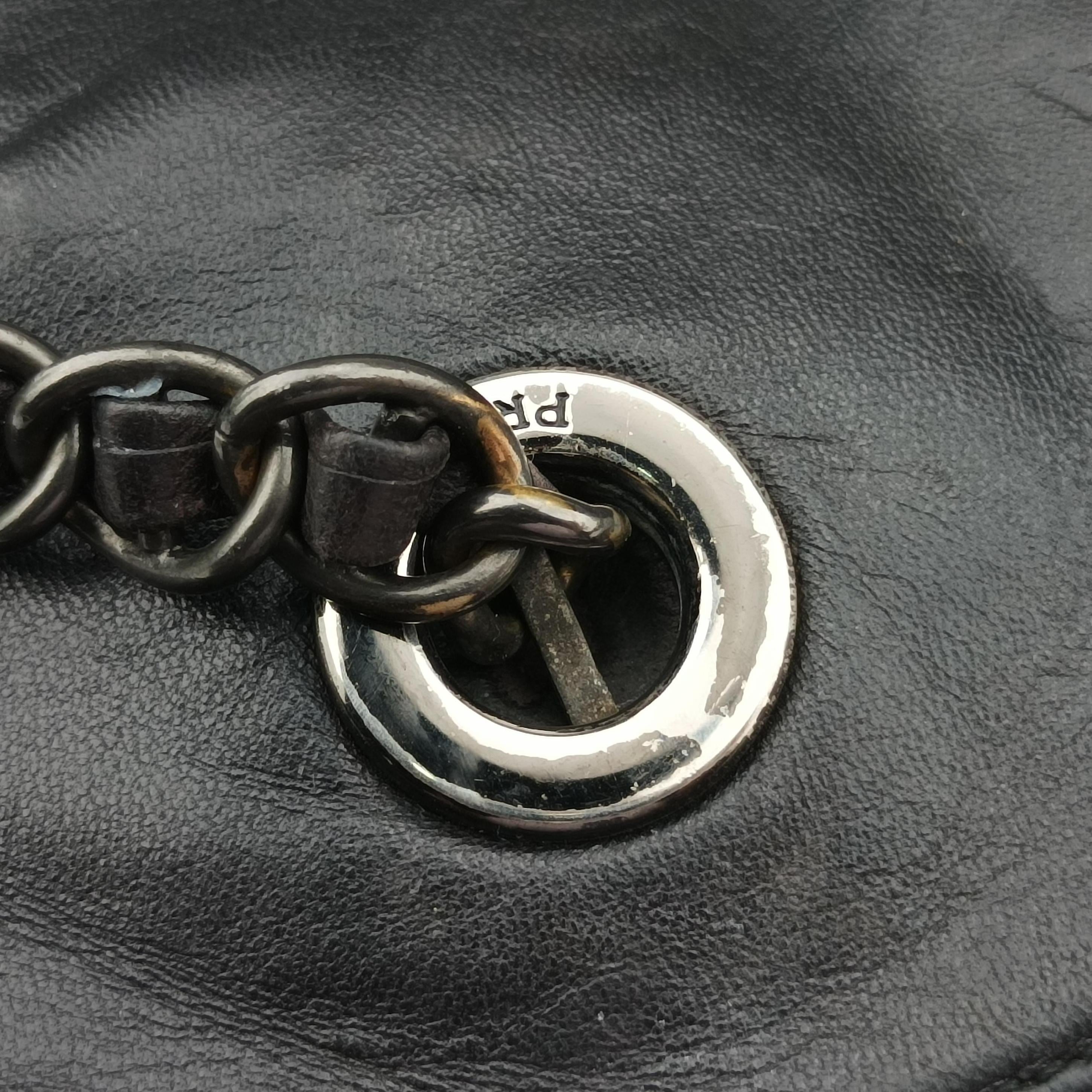 Vintage Prada Nappa Catena Black Leather  shoulderbag | stylenewstar