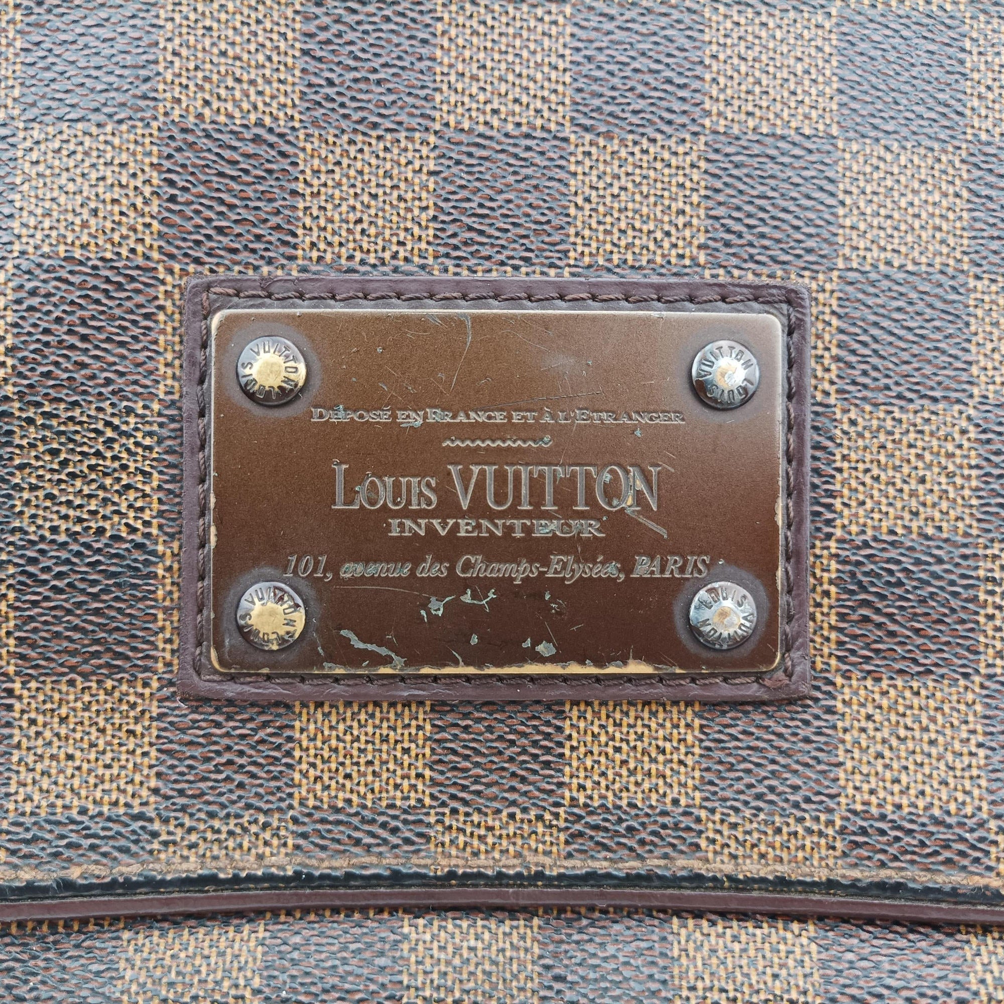 Vintage Louis Vuitton BROOKLYN PM EBENE Damier Canvas N51210 shoulderbag | stylenewstar