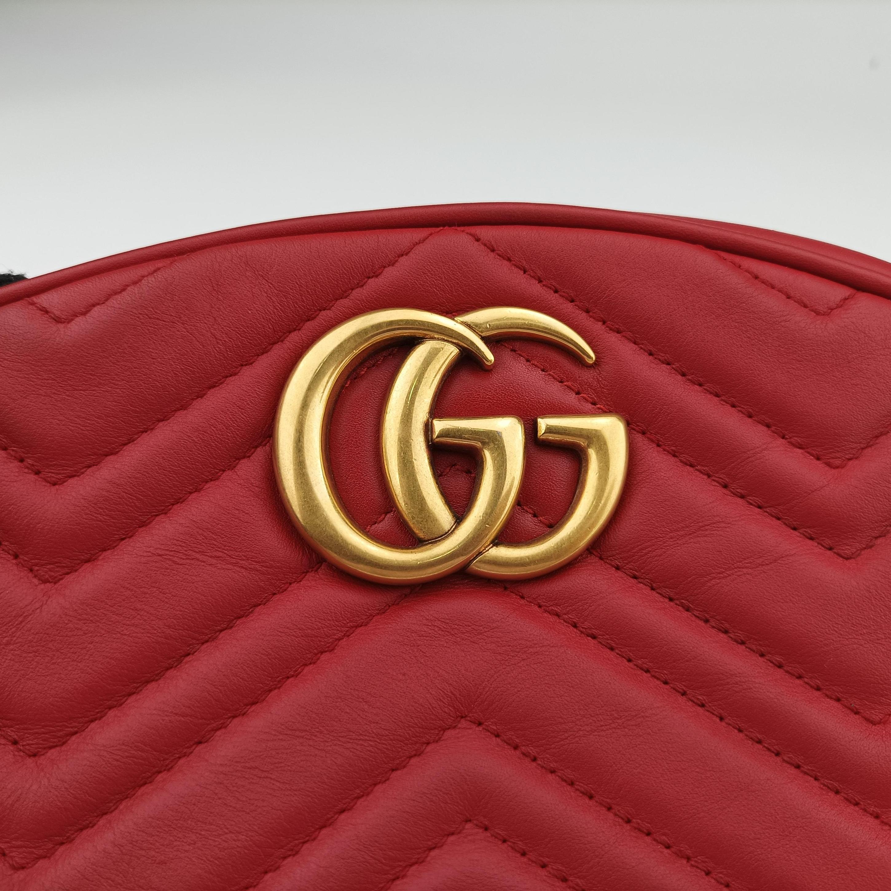 Vintage Gucci GG Marmont Red Leather 491294 bum bag/waist bag | stylenewstar