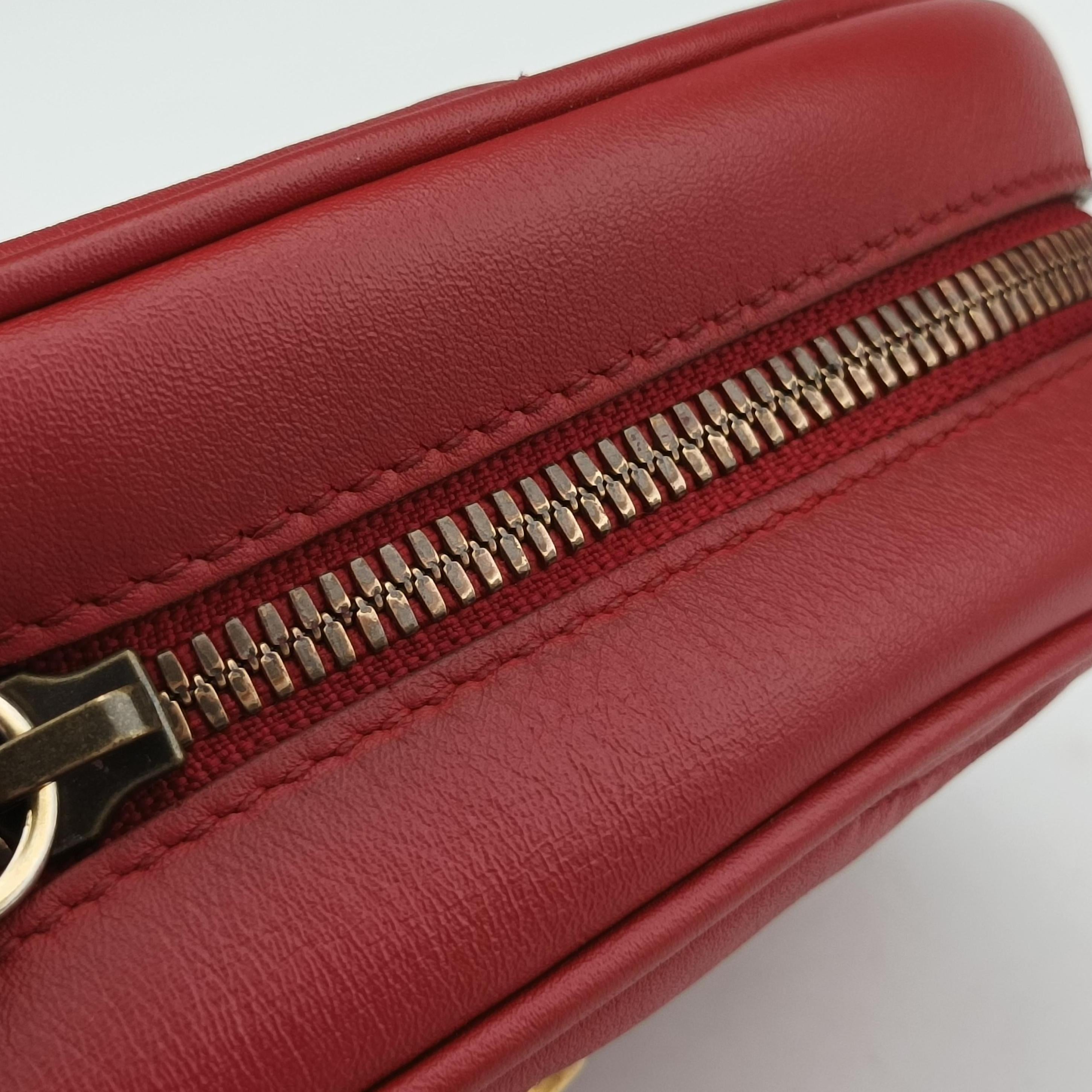 Vintage Gucci GG Marmont Red Leather 491294 bum bag/waist bag | stylenewstar