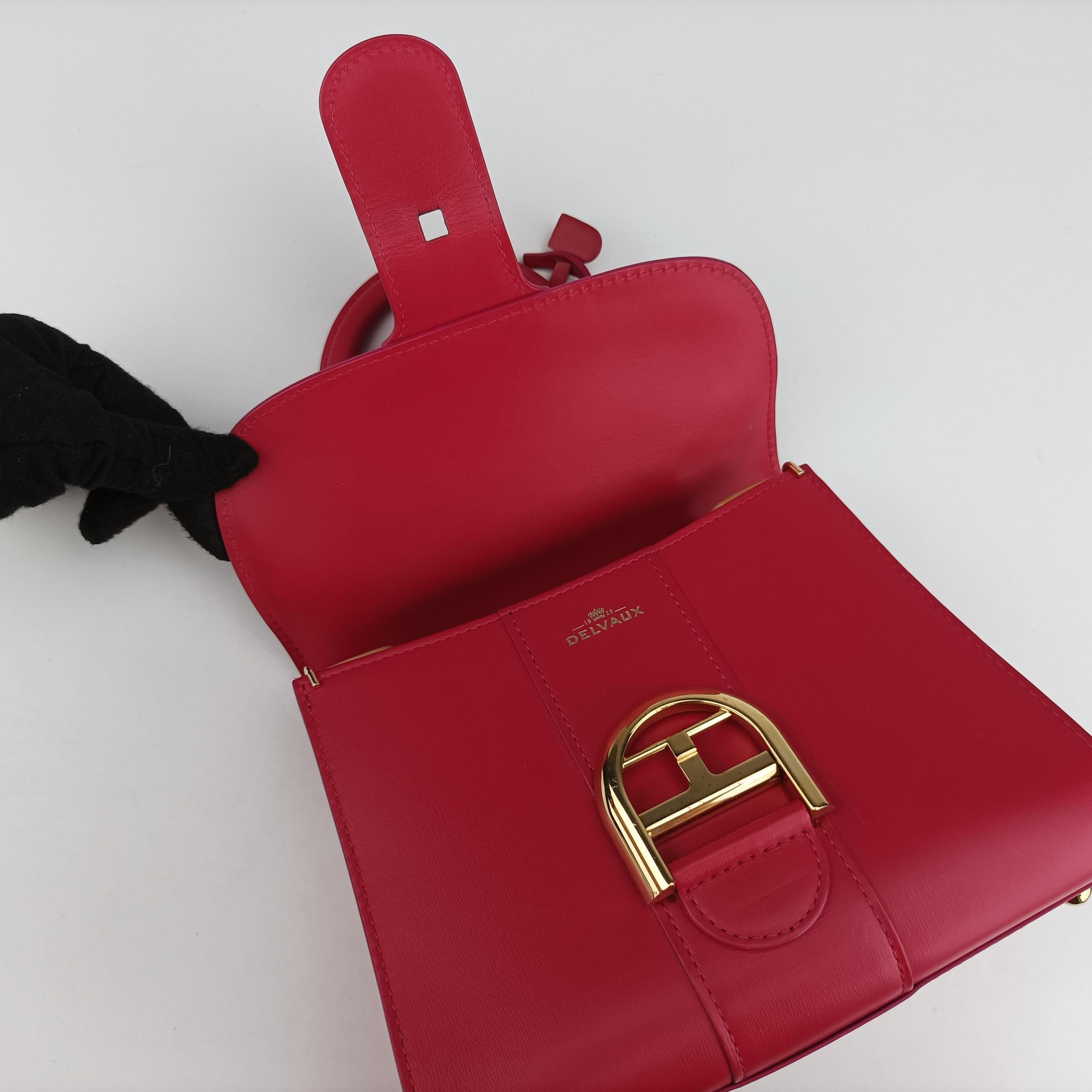 Vintage Delvaux Brillant Mini Red leather  handbag | stylenewstar