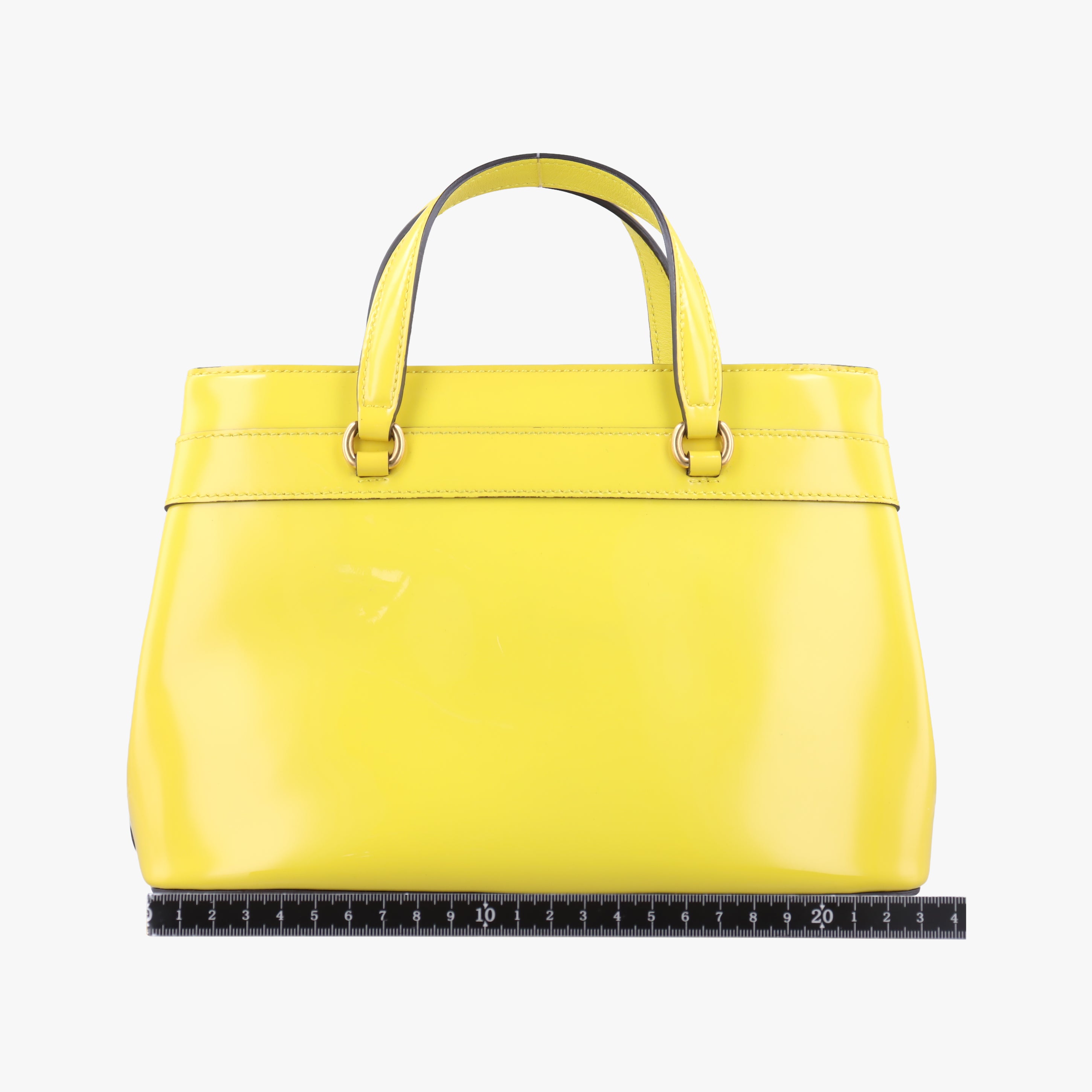Pre-owned Gucci Bright Bit Yellow Patent 371925 shoulderbag | stylenewstar