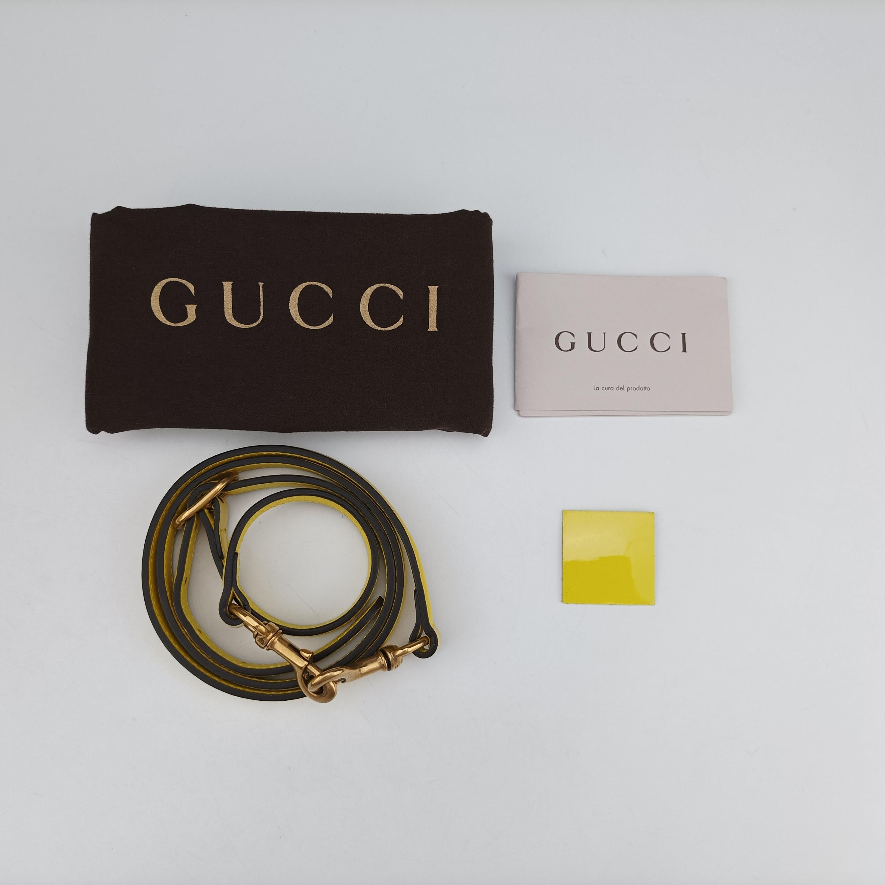 Pre-owned Gucci Bright Bit Yellow Patent 371925 shoulderbag | stylenewstar
