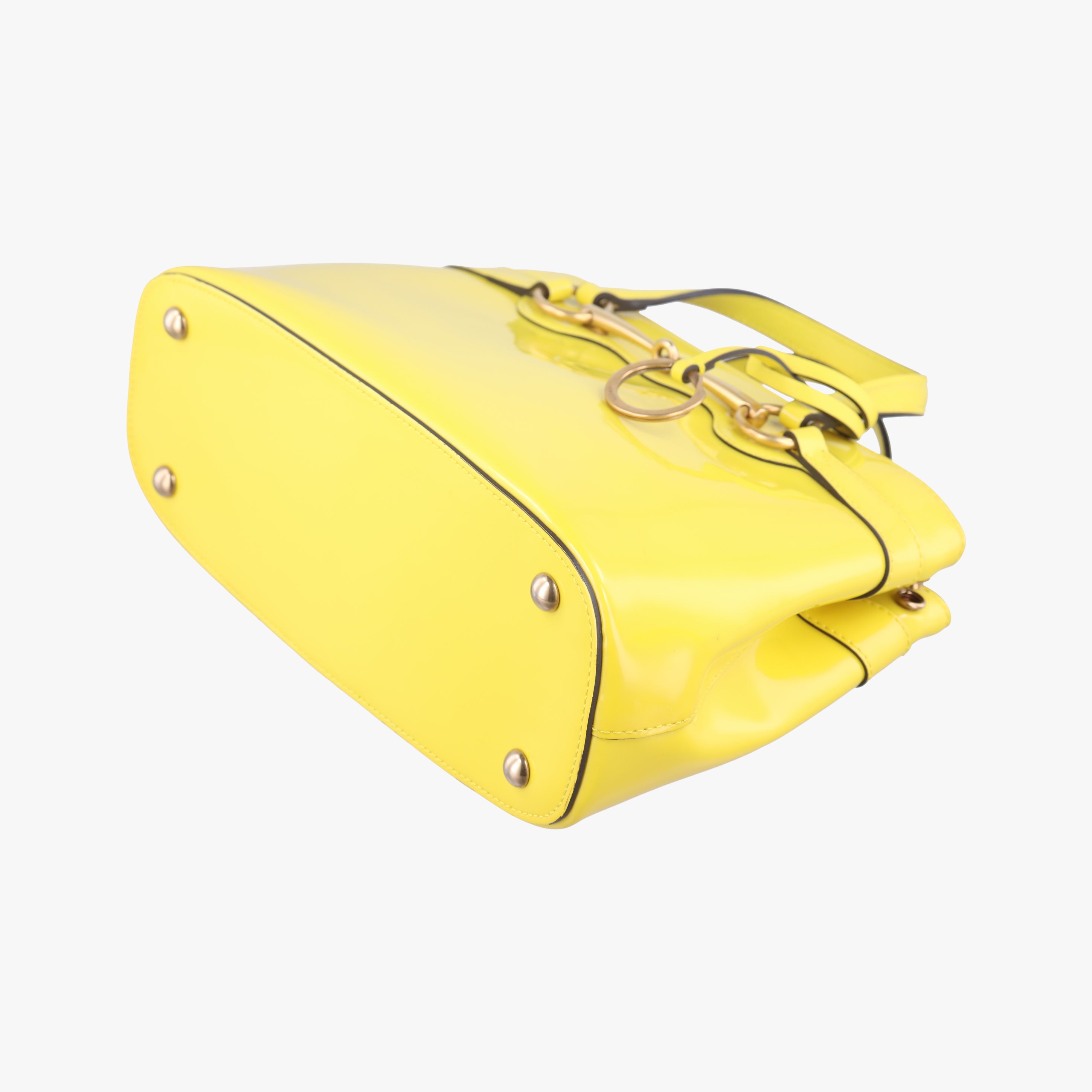 Pre-owned Gucci Bright Bit Yellow Patent 371925 shoulderbag | stylenewstar
